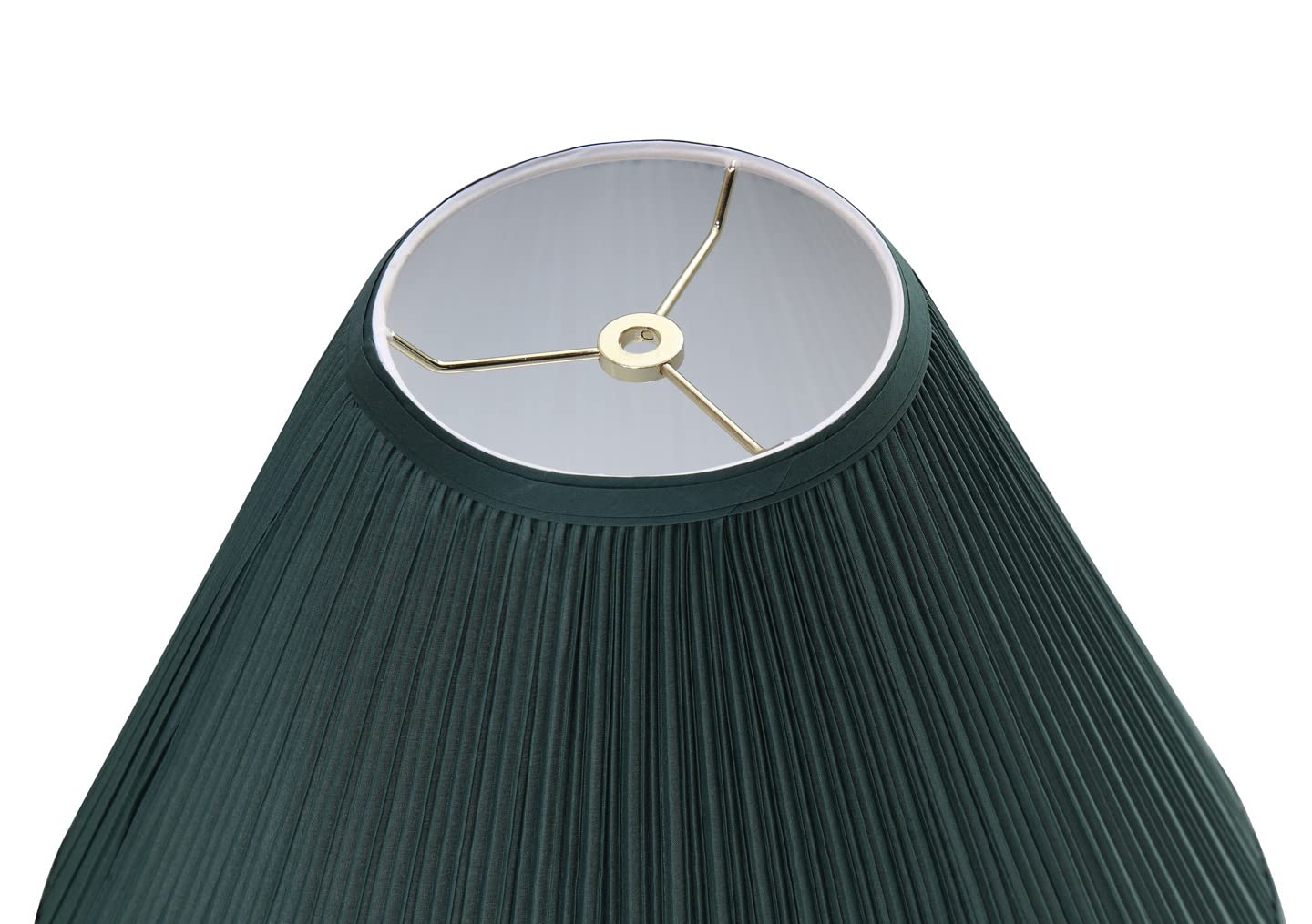 Aspen Creative 33193, Transitional Hardback Empire Shaped Mushroom Pleated Dark Green Spider Shade, 6'' Top X 16'' Bottom X 12''