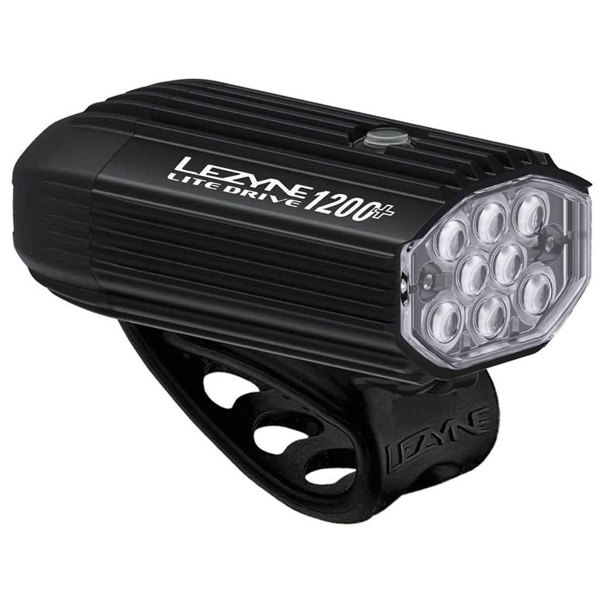LEZYNE Lite Drive 1200+ Bicycle Durable USB Rechargeable IPX7 Waterproof White LEDs Front Light w/Multiple Solid & Flash Modes | Rubber Mounting Strap Included, Satin Black, 1200 Lumens/USB-C