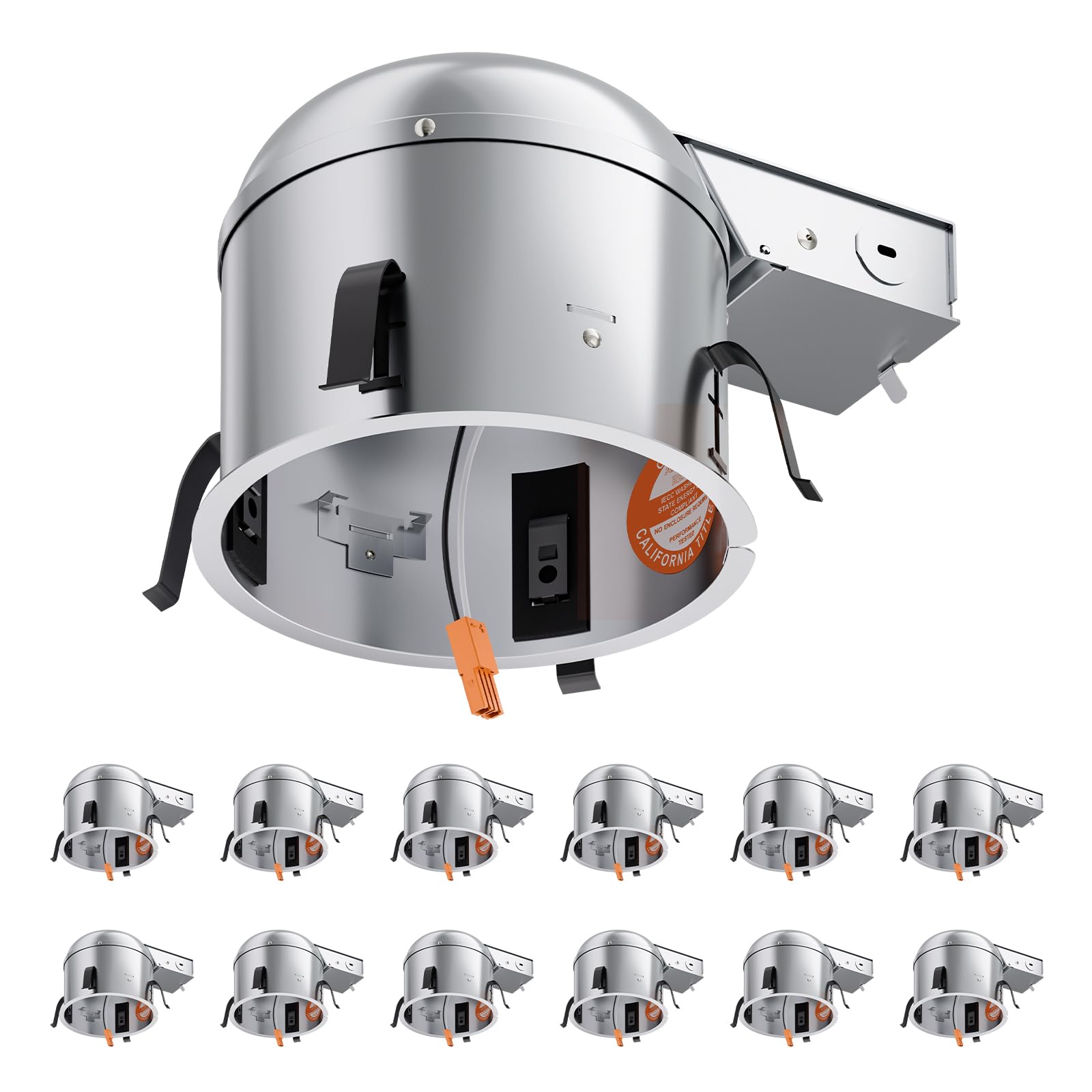 Anyhome 12 Pack 6 Inch Remodel Recessed Housing,Recessed Lighting Housing,IC Rated & Air Tight, TP24 Connector, ETL Listed