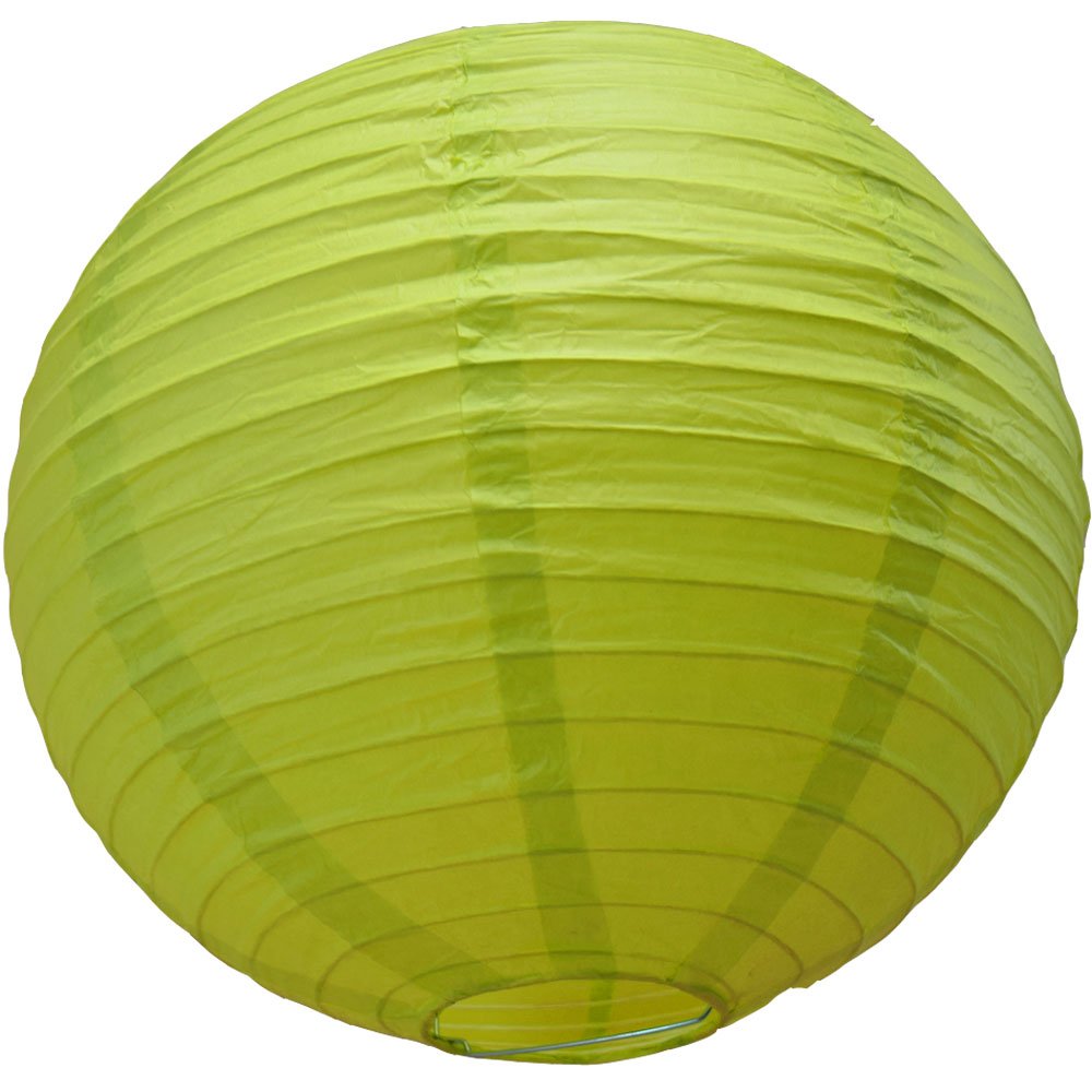 Luna Bazaar Decorative Paper Lantern, 12-Inch, Chartreuse Green, Round, Paper, Model L12CH