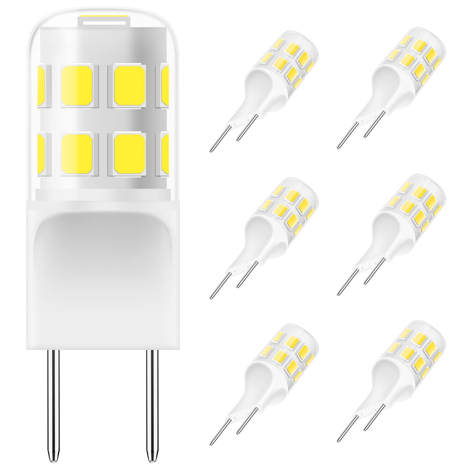 G8 Led Bulb Dimmable, 3W (20W-25W Halogen Equivalent), G8 Gy8.6 Bi-Pin Base, T4 Jcd Type 120V Mini G8 Bulb For Under Cabinet Puc
