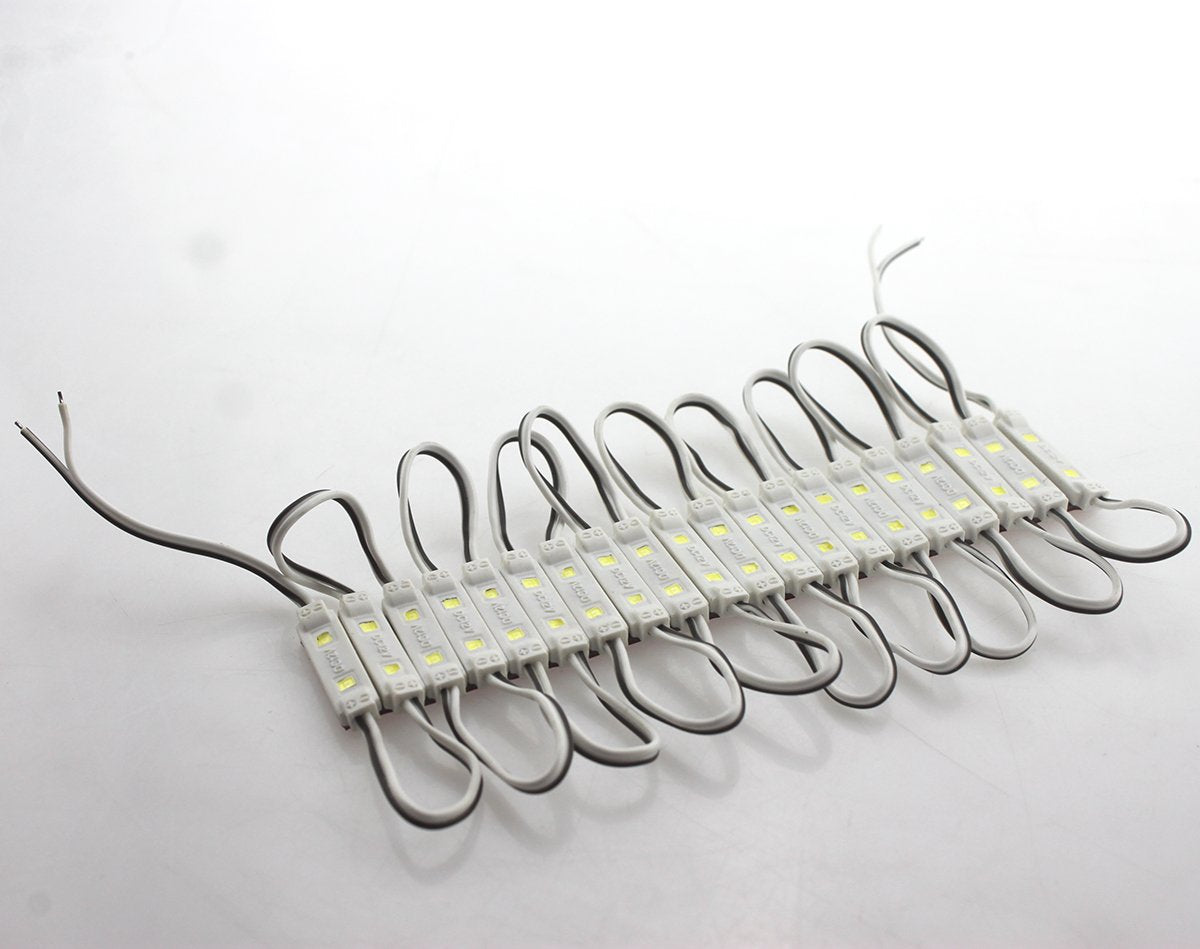 Rextin Super Bright 200Pcs Mini 2835 2 Led Module Dc12V Waterproof Decorative Light For Letter Sign Advertising Signs With Tape Adhesive Backside (White)