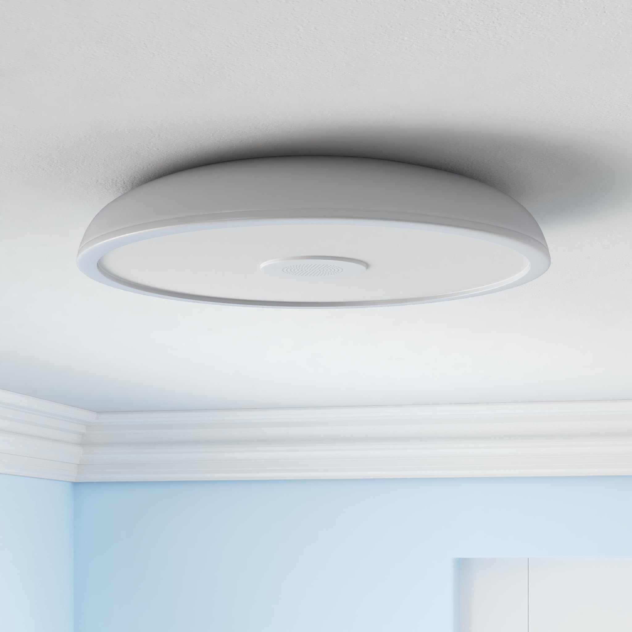 Asall Smart Waterproof Led Ceiling Light Fixture,With Bluetooth Speaker,11 Inch,18 Watt, 2700K-6500K Dimmable Music Lamp,Rgb Col