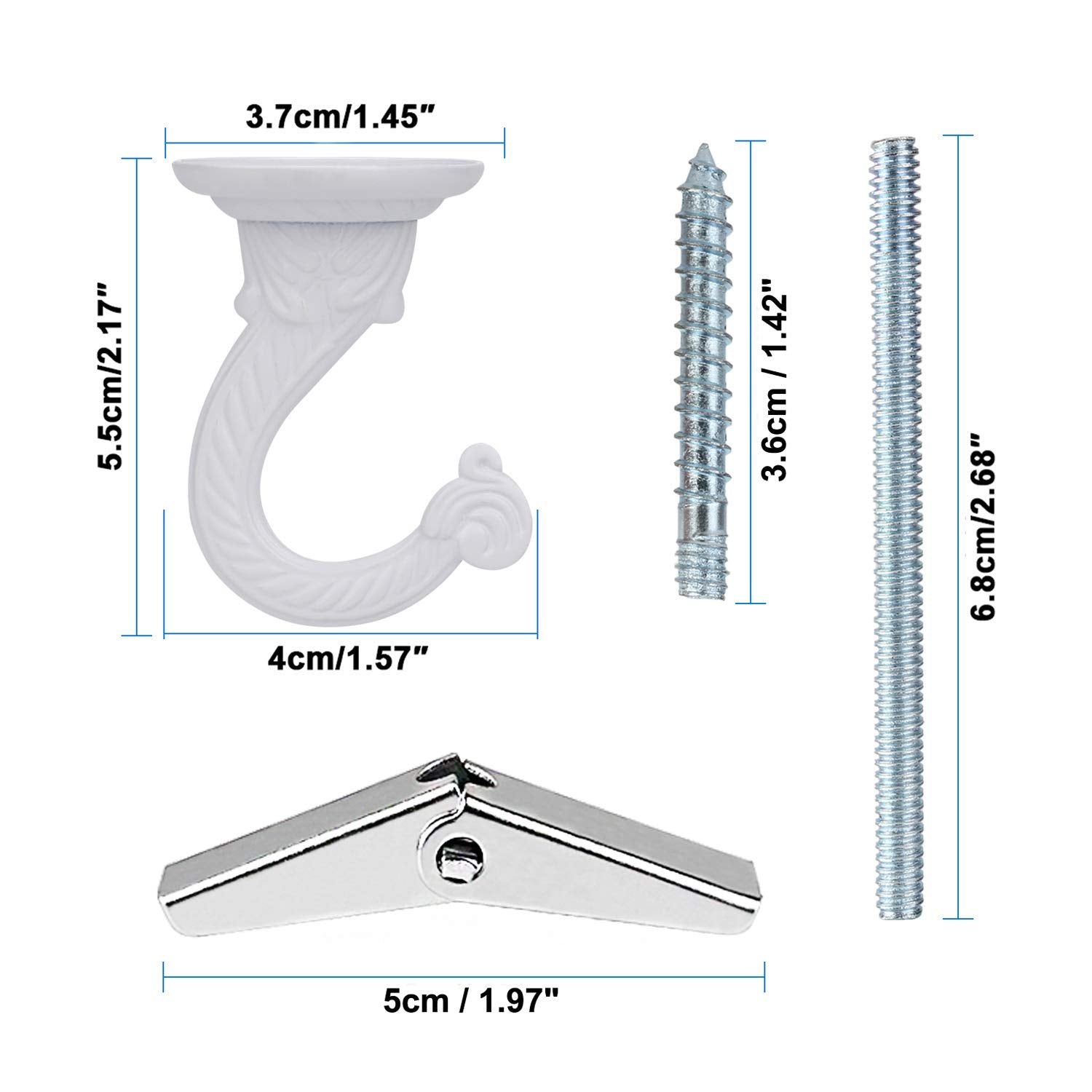 Ootsr Metal Ceiling Hook, Heavy Duty Ceiling Hook And Chain Extension For Hanging Plants/Chandeliers/Clothes/Indoor & Outdoor Us