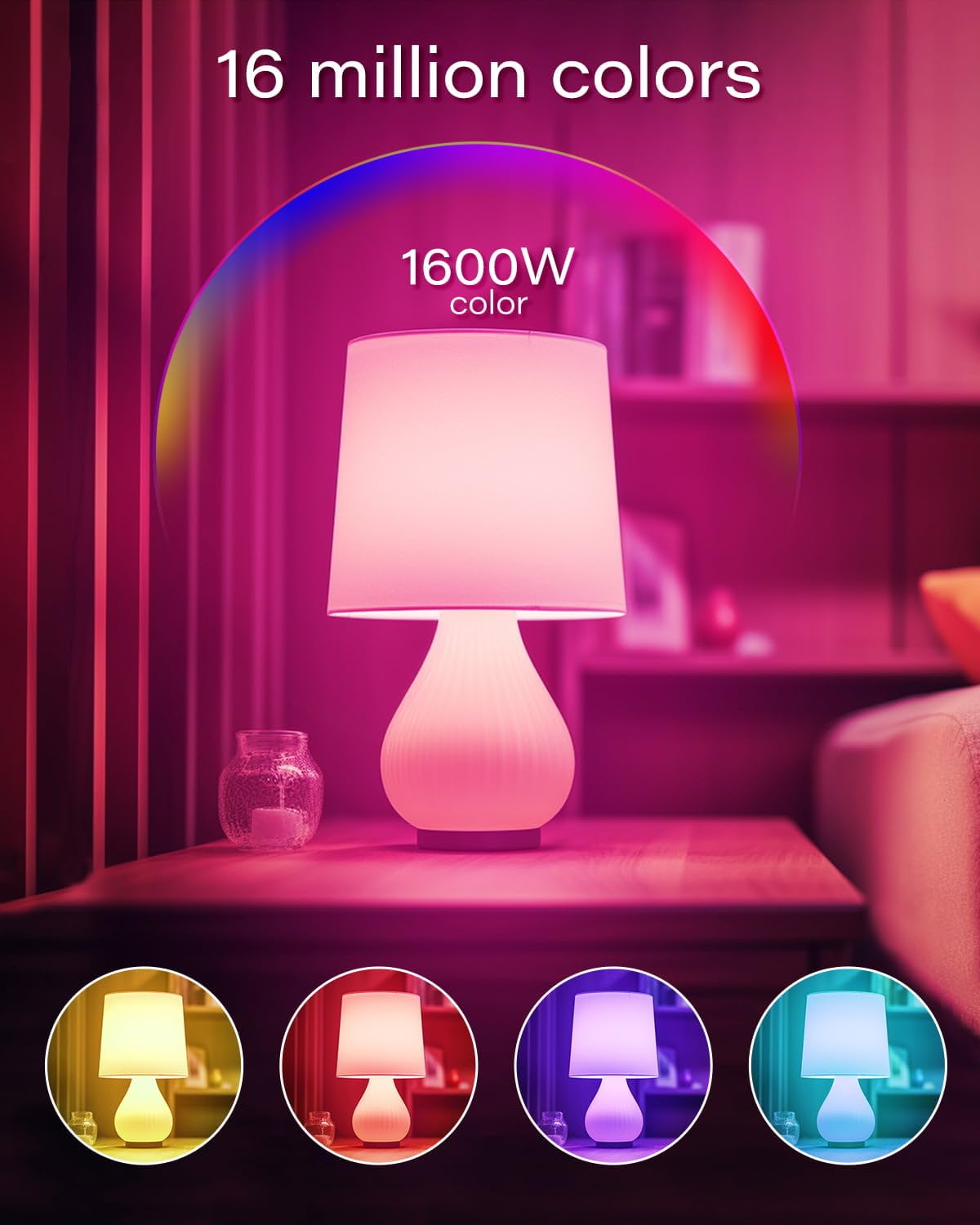 Avatar Controls E12 Smart LED Light Bulbs, 6 Pack, 5W, Color Changing, Tunable White, Wi-Fi, App & Voice Control, No Hub Required