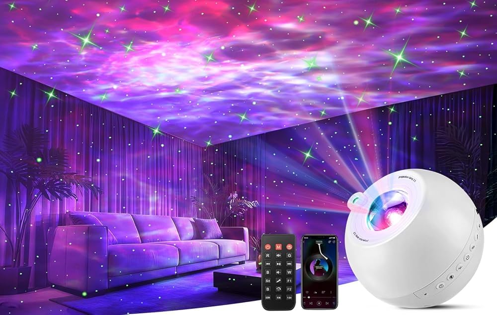 Star Projector Galaxy Light Projector ,15 Colors Star Lights for Ceiling Projector, 15 White Noises Galaxy Projector for Bedroom