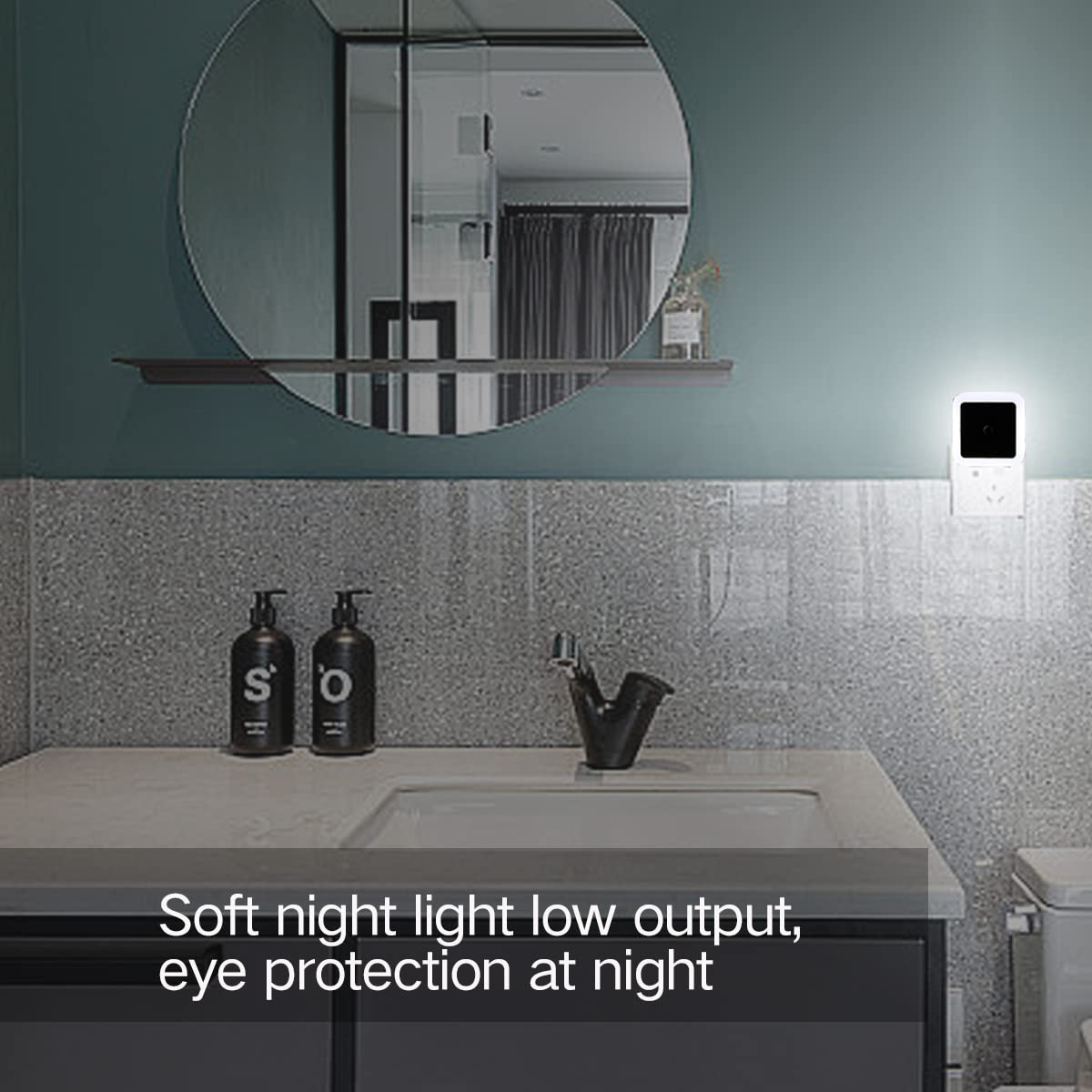 Kinur Led Night Lights Plug Into Wall Daylight Color With Dusk To Dawn Night Light Plug In Sensor For Kids Room, Bedroom, Bathro