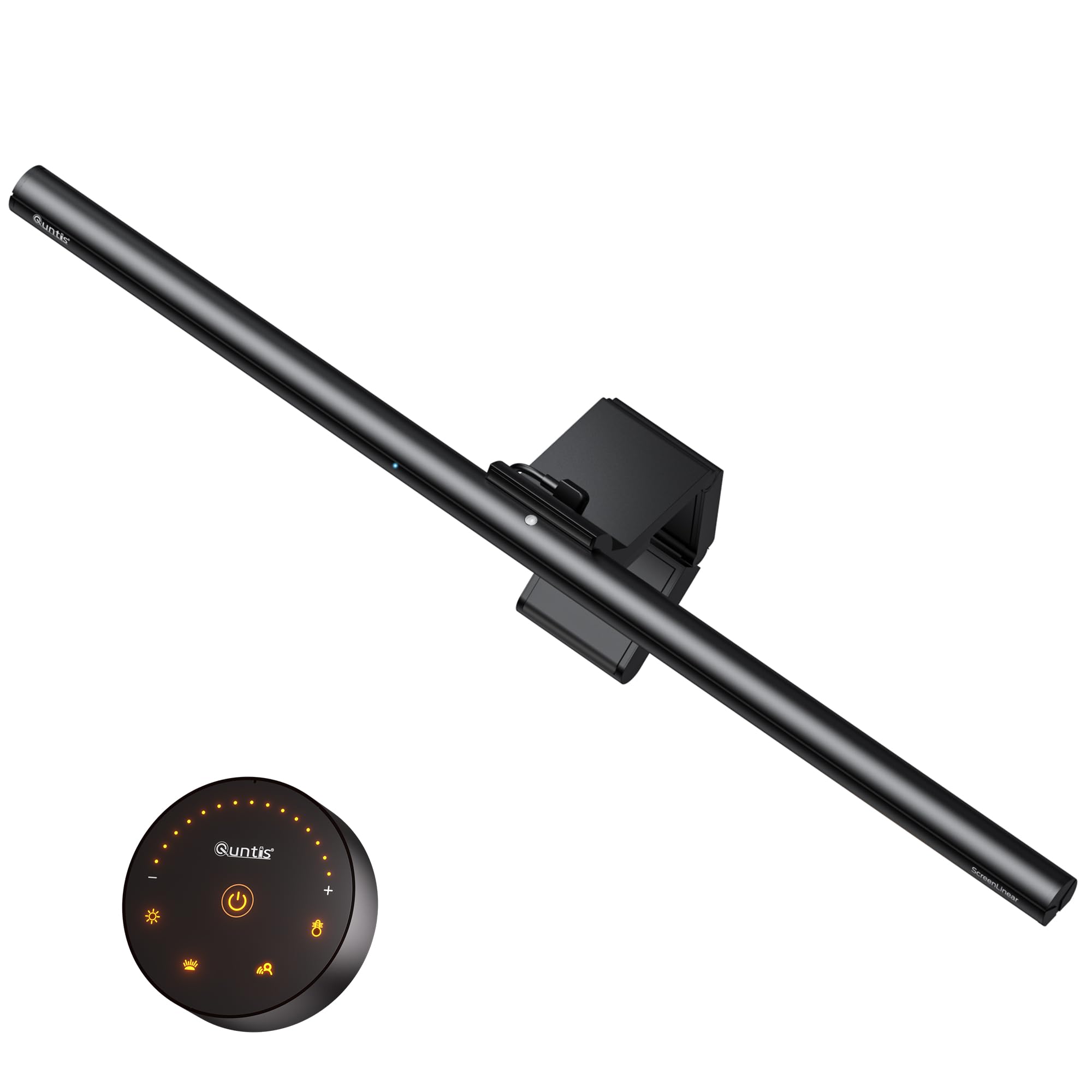 Quntis Computer Monitor Light - Radar Motion Sensor, Eye-Care, Remote Control, Stepless Dimming, Gray, Model LI-HY-0209-GY