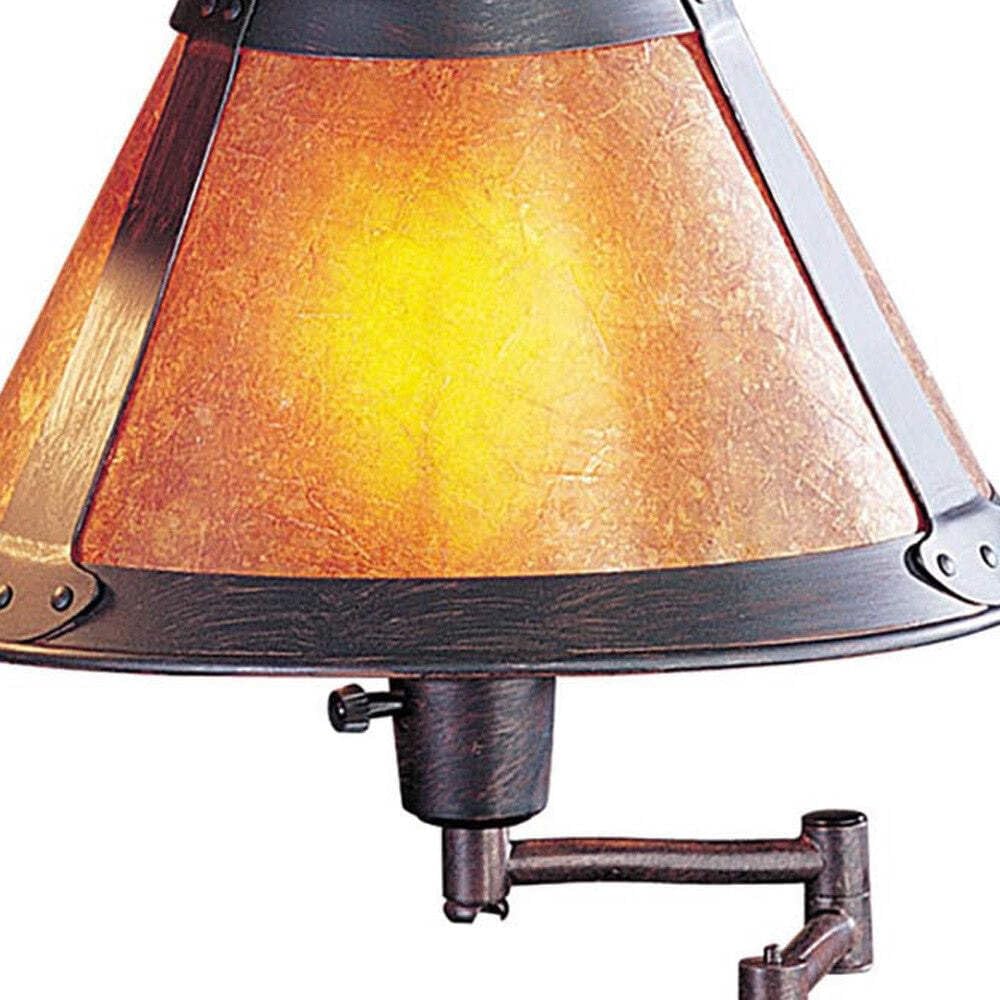 Homeroots Metal Table Lamp - 18 In. Empire Shade, Rust & Amber, Model 524678