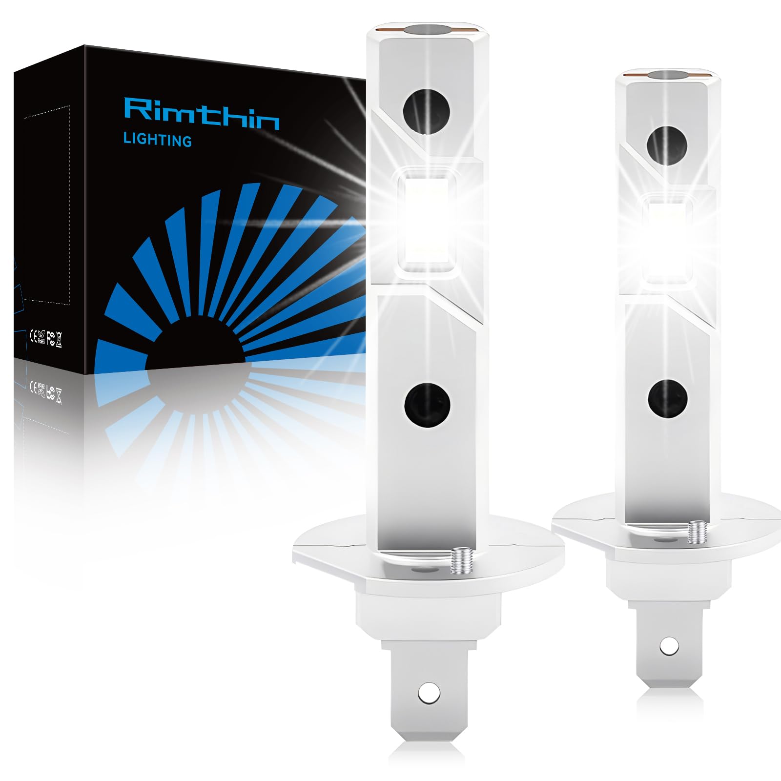 rimthin H1 Bulbs, 6000K Cool White, Super Bright Fog Bulbs, Easy Installation, Pack of 2