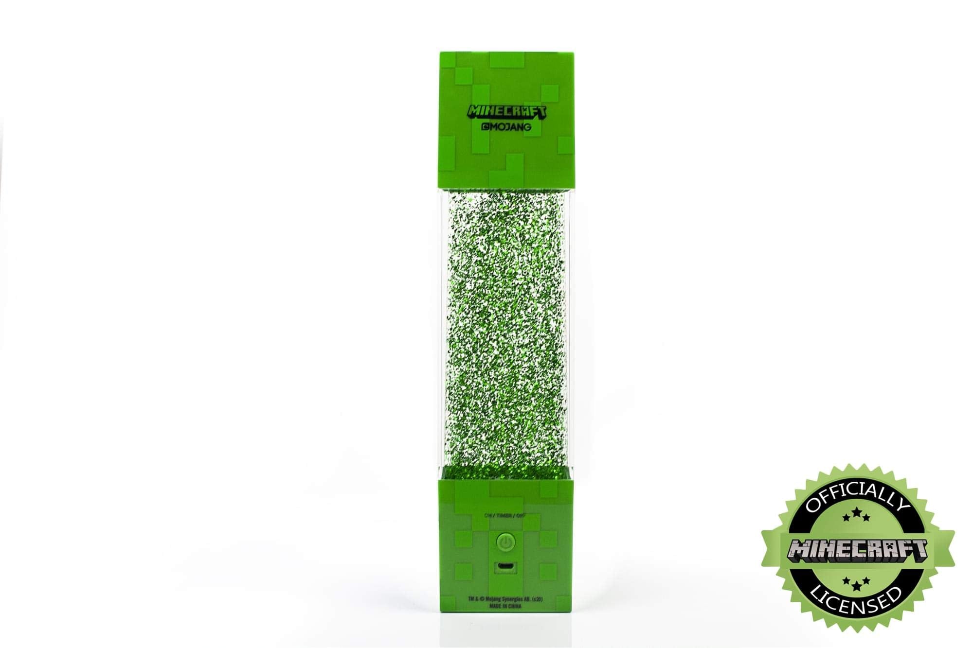 Minecraft Creeper Glitter Motion Light - 12-Inch LED Lamp, Green Plastic, Model 15825