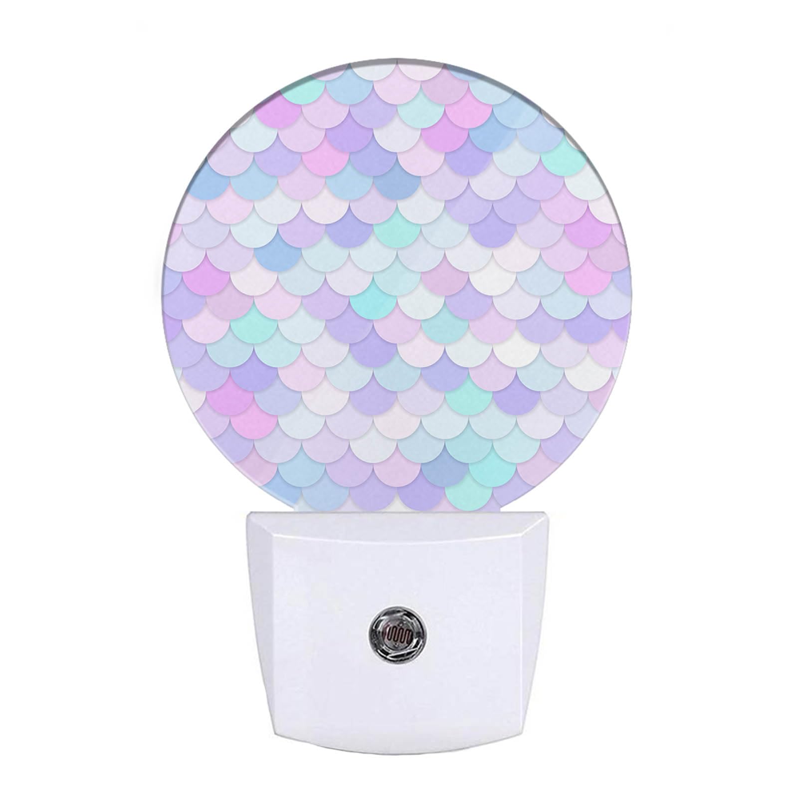 EKOBLA Rainbow Fish Scales Night Light Mermaid Fish Aqua Night Lights Plug into Wall Auto on/Off LED for Boys Girls Bedroom Bath