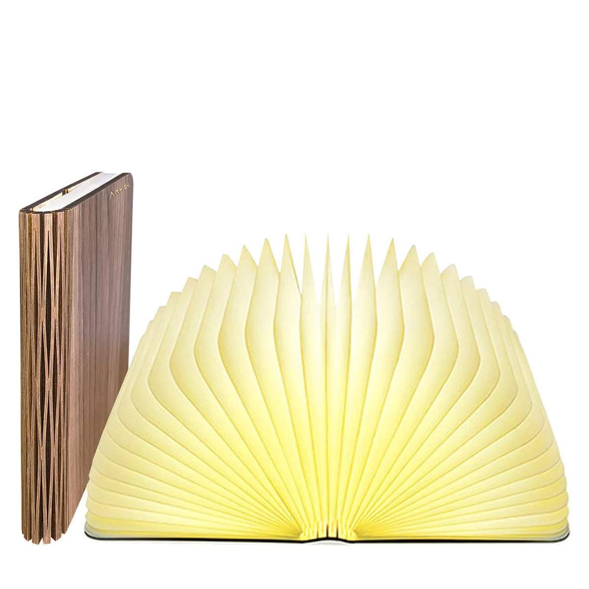 Anwick Lamp Book Large Size Folding Mood Light, Novelty Led Night Light, Usb Large Capacity Rechargeable Wooden Table Lamp