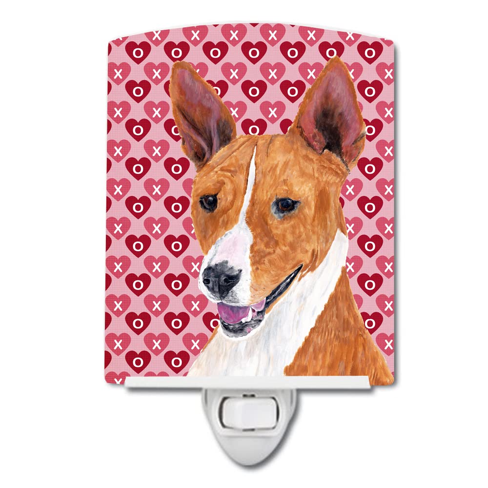 Carolines Treasures Ceramic Night Light, Basenji Hearts Design, 6x4x3, Multicolor, Model SC9252CNL, UL-Certified for Bedroom and Nursery