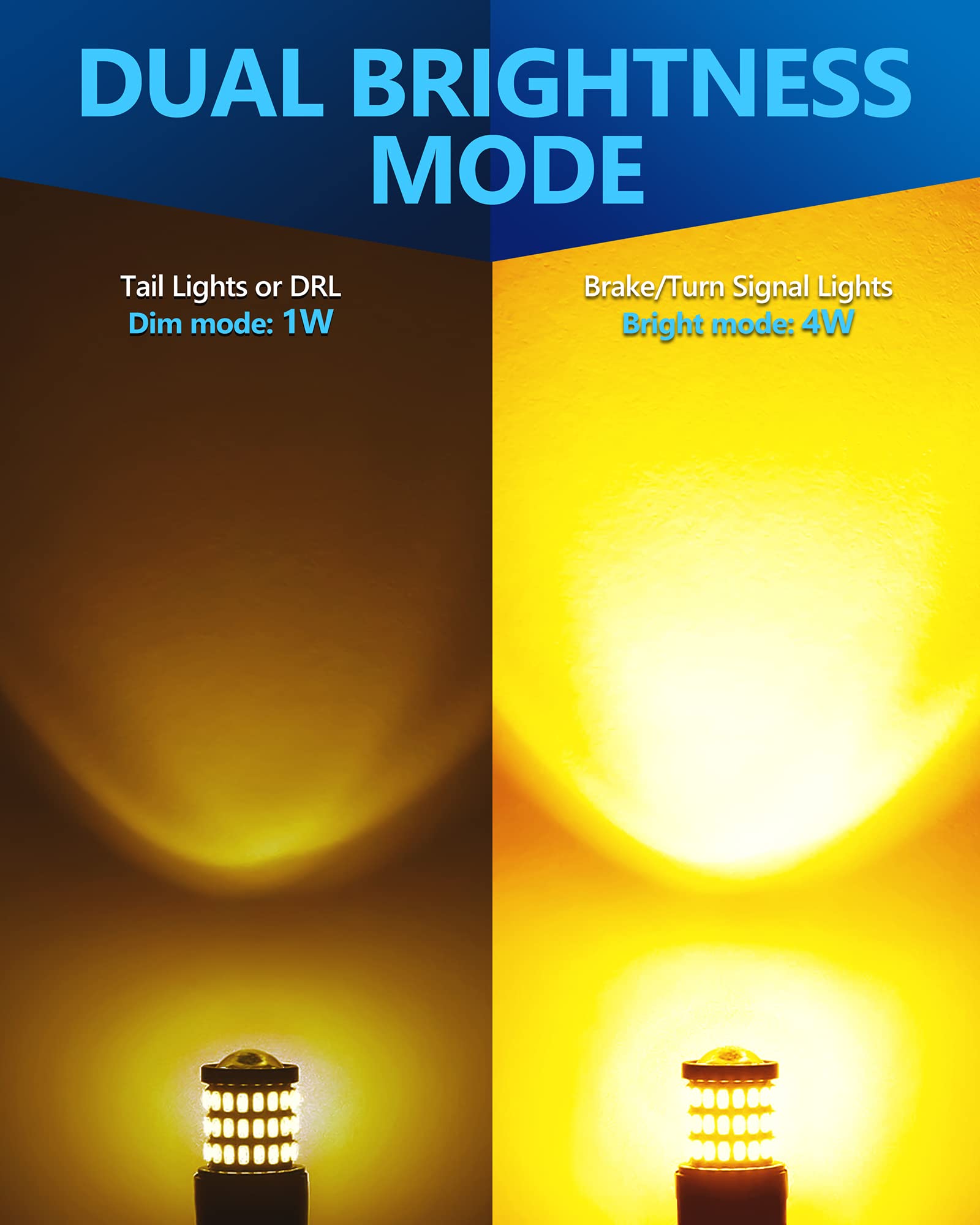 Yorkim 1157 LED Bulbs Amber Yellow, 9-30V, Replacement for Turn Signal & Brake Light, Pack of 2
