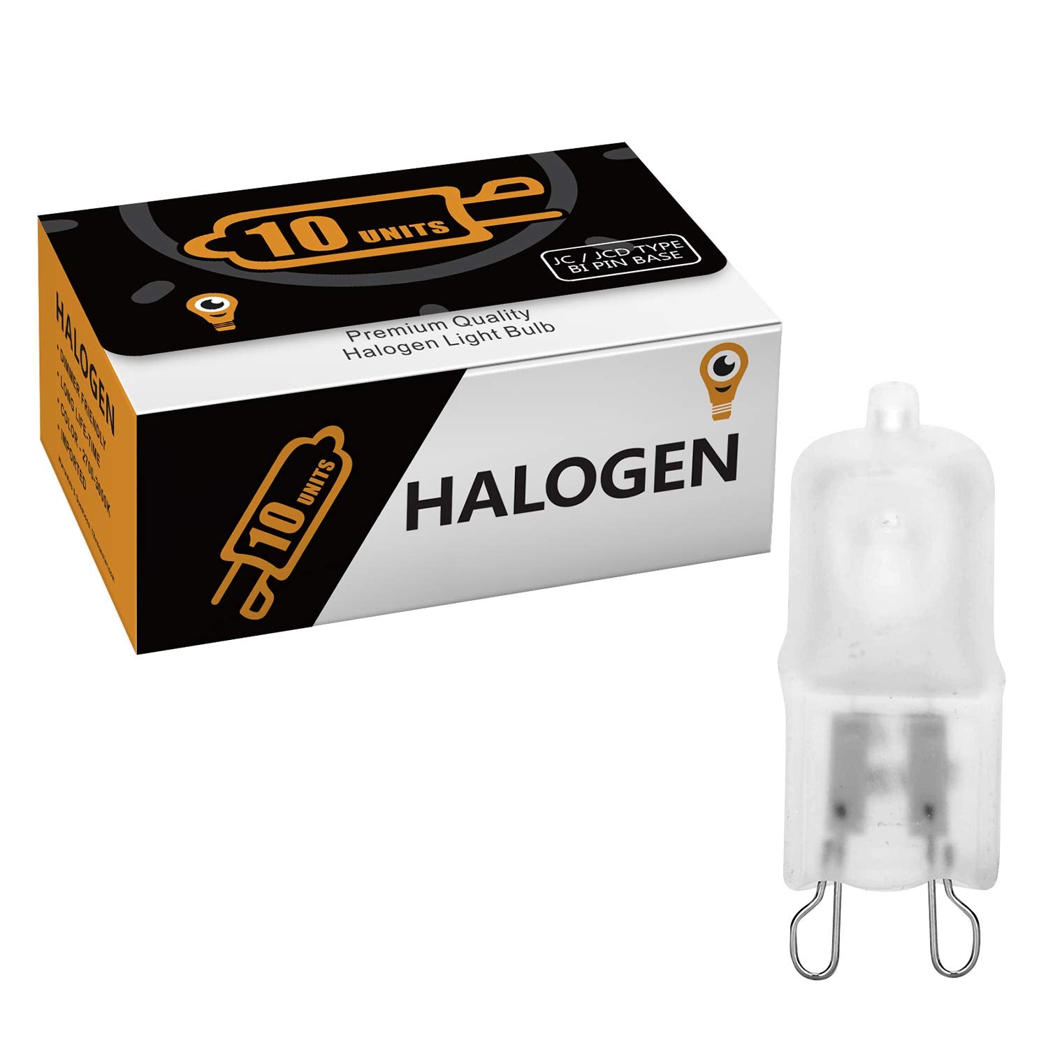 12Vmonster G9 Halogen Light Bulbs 50W Warm White 10 Pack T4 JD Type G9-FR-50W-WW-120V