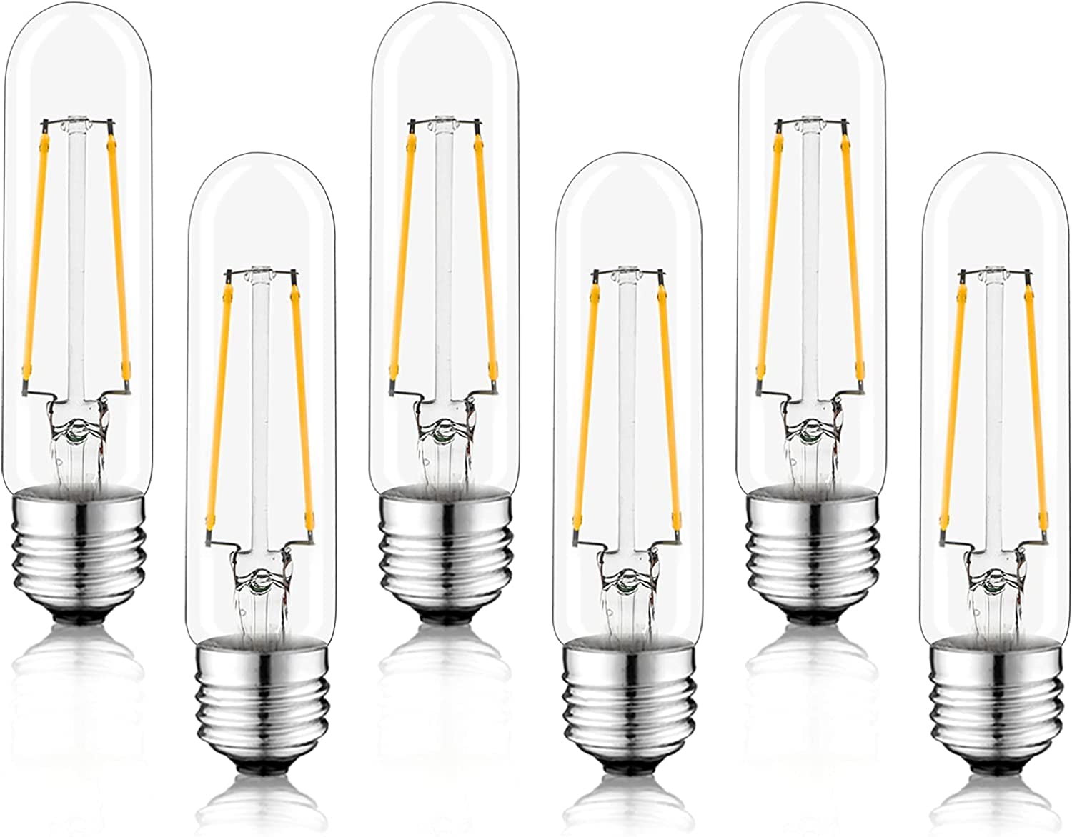 NOVELUX T10 Tubular LED Light Bulbs, 5 Inch, Dimmable, 4W (40W Equivalent), 400LM, Antique Glass, 4000K Daylight
