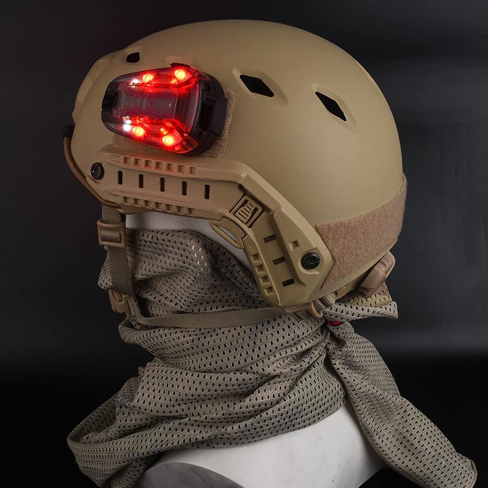 NOBUHIRO Tactical Signal Light - 4 Modes, Waterproof, LED + IR, Military Survival Lamp, Model WD03001-BK-RED