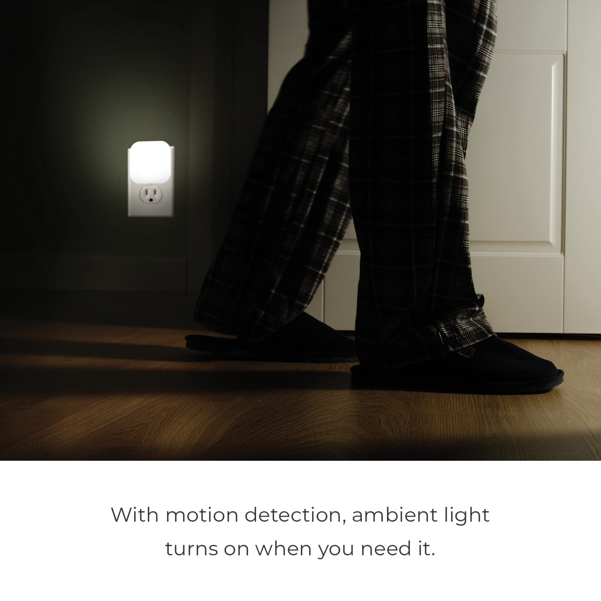 Globe Electric Wi-Fi Smart Ambient Night Light, Motion Detection, Multicolor RGB, Tunable White 2000K-5000K, 1 Count, White, Model 50239