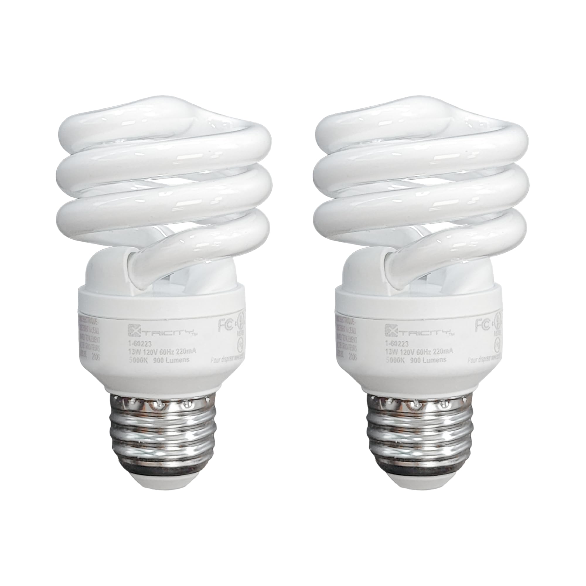 Xtricity Compact Fluorescent Light Bulbs T2 Spiral  E26 Base  23W (100W Equivalent)  2700K Soft White  1600 Lumens  Cfl  120V - Ul Listed  (2 Pack)