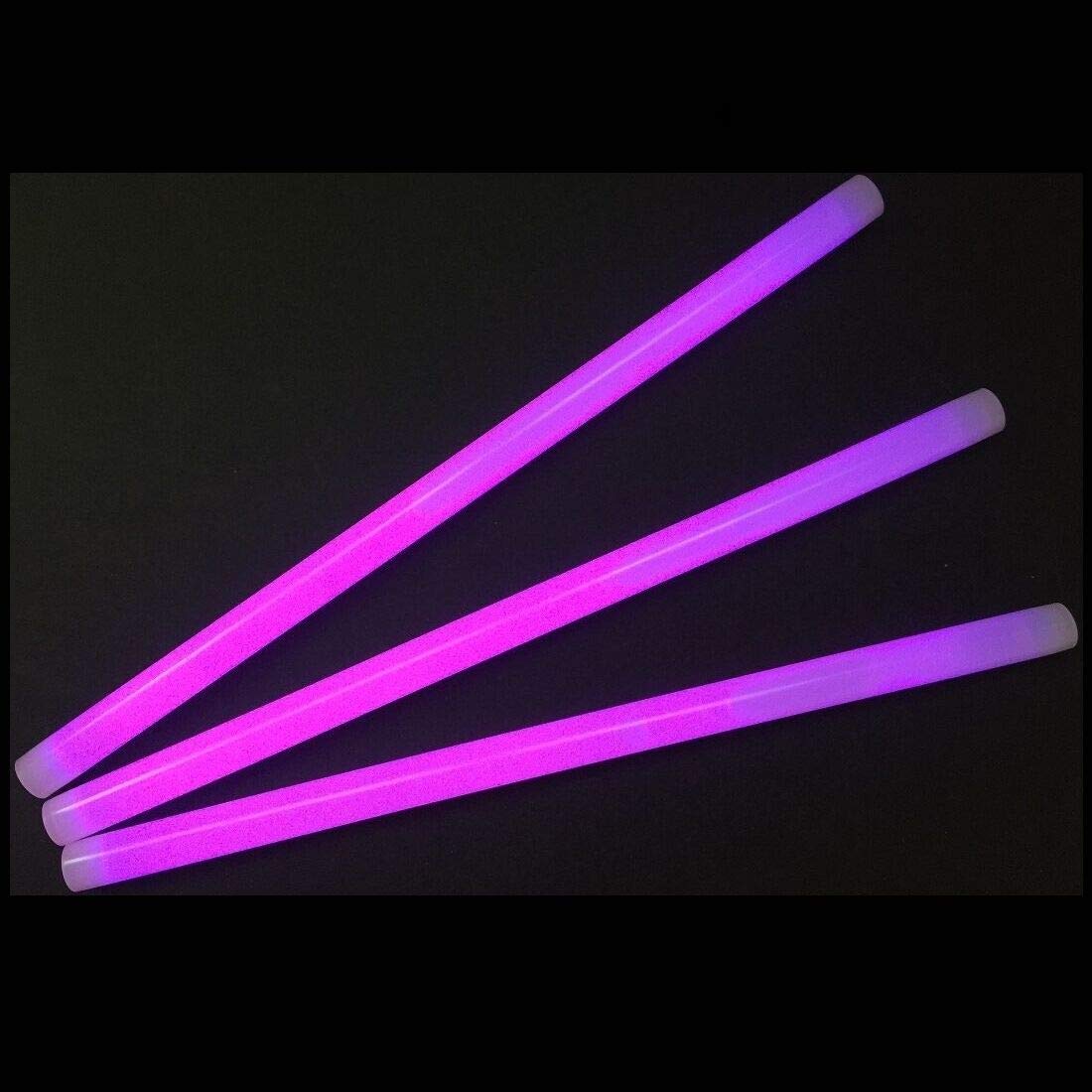 Glow With Us Glow Sticks, 100 Pack, 12” Purple Jumbo Light Sticks, 14-Hour Glow, Safety Glow Sticks