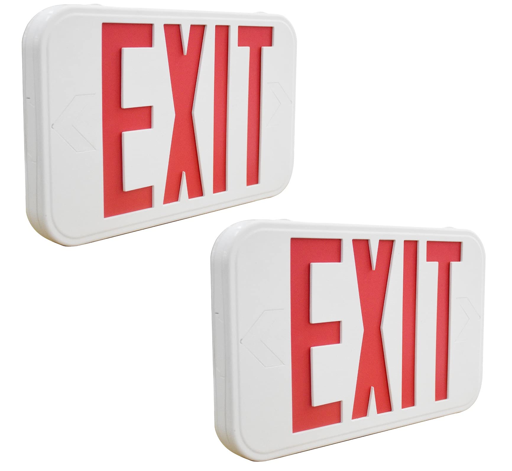 LIT-PaTH LED EXIT Sign, Double Face, Back Up Batteries, UL 924, 120-277V, 2-Pack, Red, Model LT-EL002