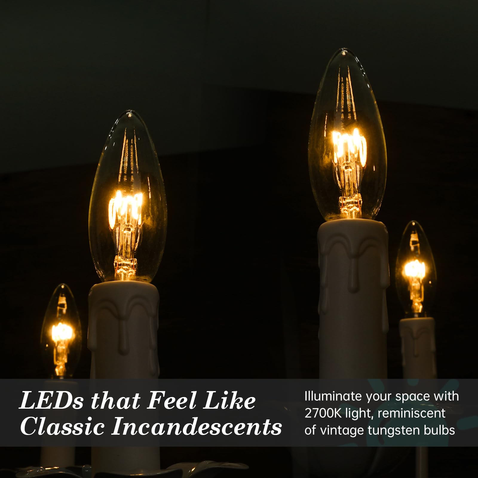 Amdtu E12 25 Watt Equivalent Clear Small Base Led Bulb Candelabra Candle Ca10 Dimmable Ideal Chandelier Light For Dining Rooms A