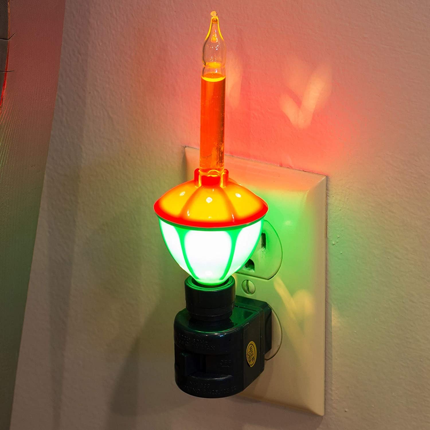 Roman C7 Classic Christmas Bubble Night Light, 7 inch, Bubble Green, Resin, Model 165335