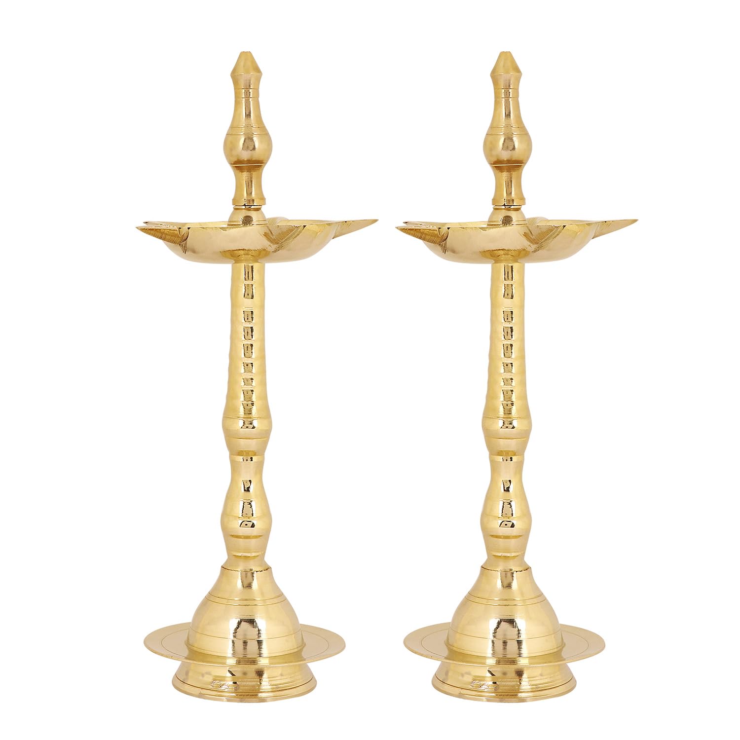 SATVIK 10 Inch Standing Brass Metal Kerala Samai Diwali Deepak for Puja Traditional Panchmahal Pooja Deepam Diya Oil Lamp Kutthu