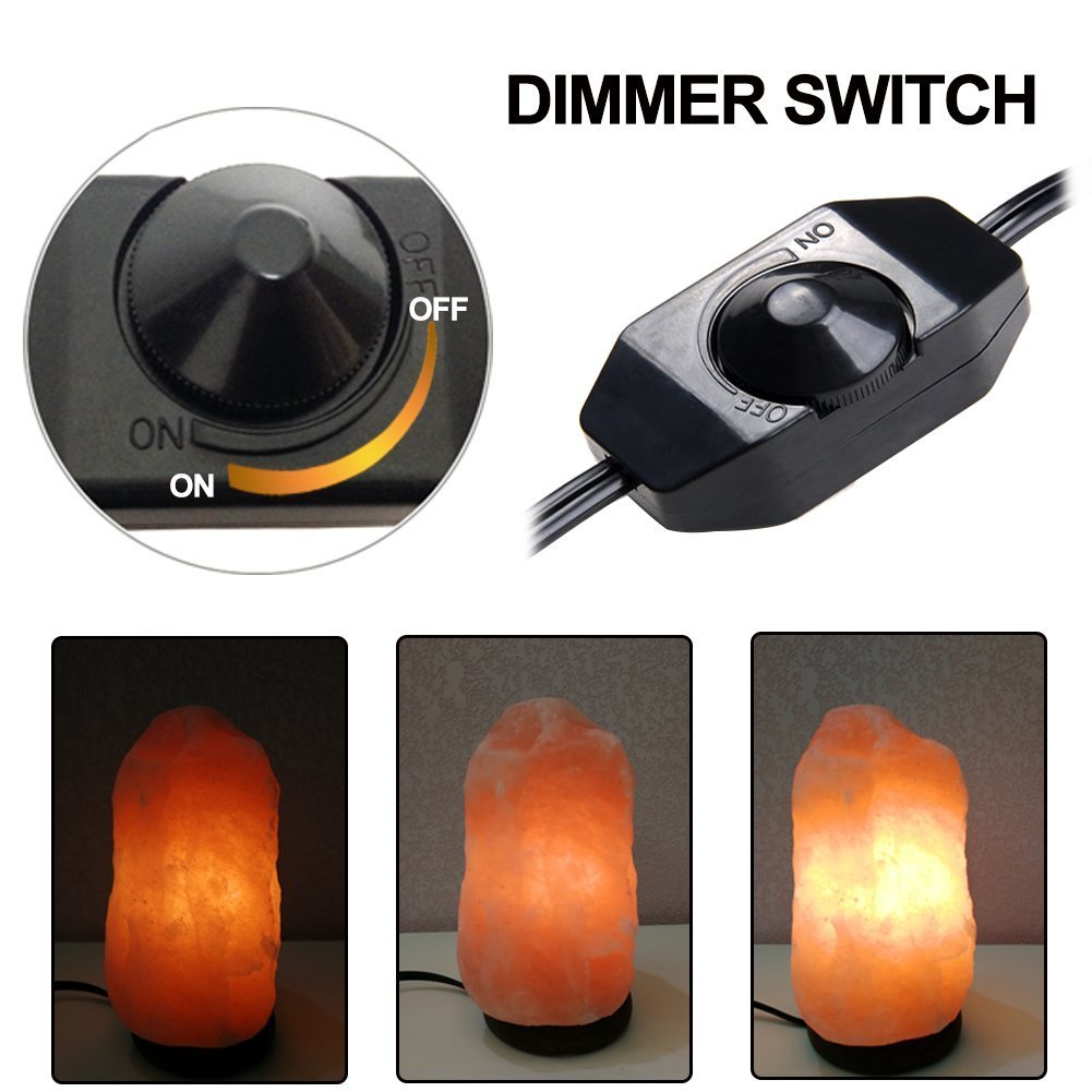 haraqi Himalayan Salt Lamp Replacement Cord with Dimmer Switch & 6 E12 Bulbs, UL Listed, PVC, One Cord + 6 Bulbs