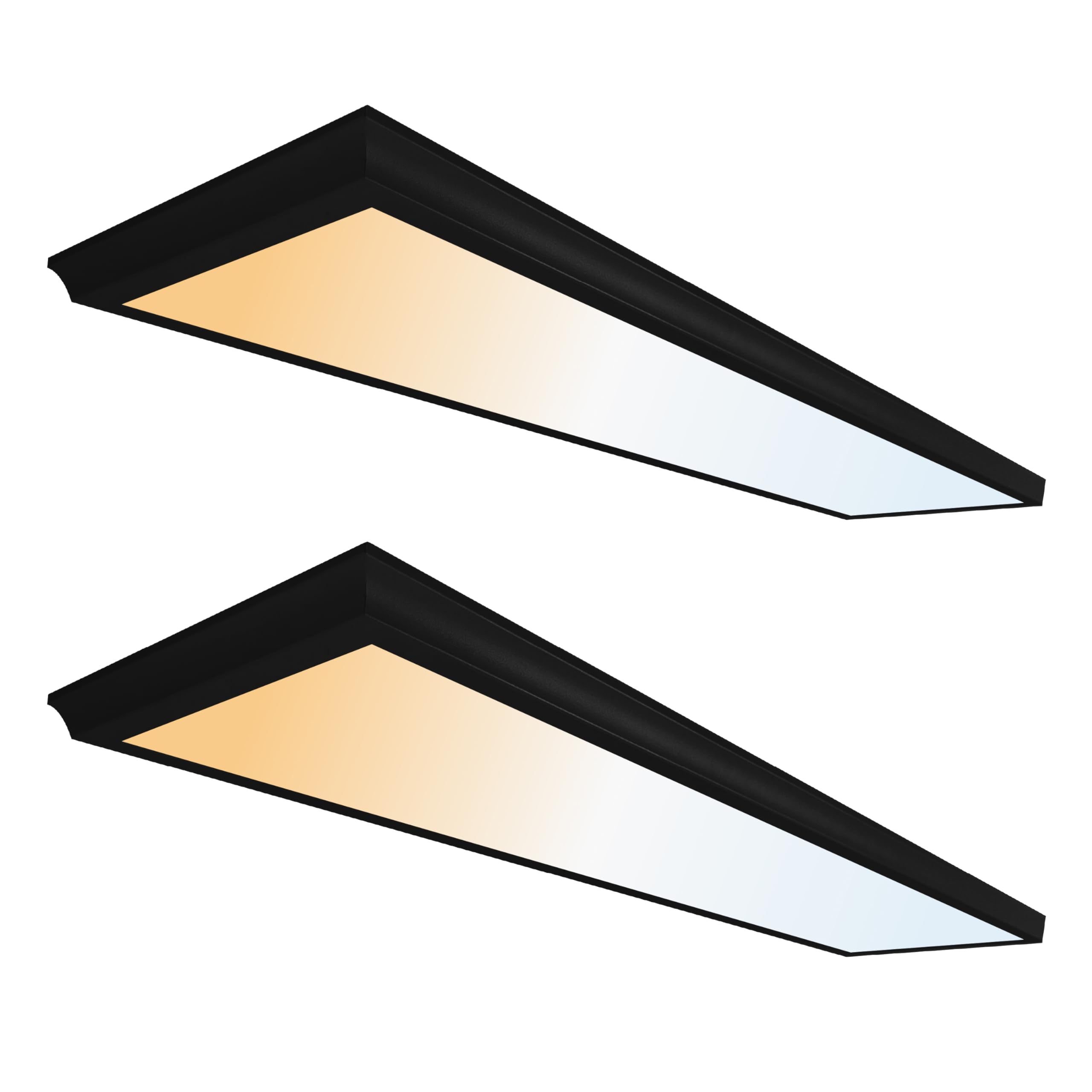 Ultralux LED Light Panel - CCT Switchable, TRIAC Dimmable, 1x4 ft, Matte Black, 2 Pack, Model UL-IFP-12-48-