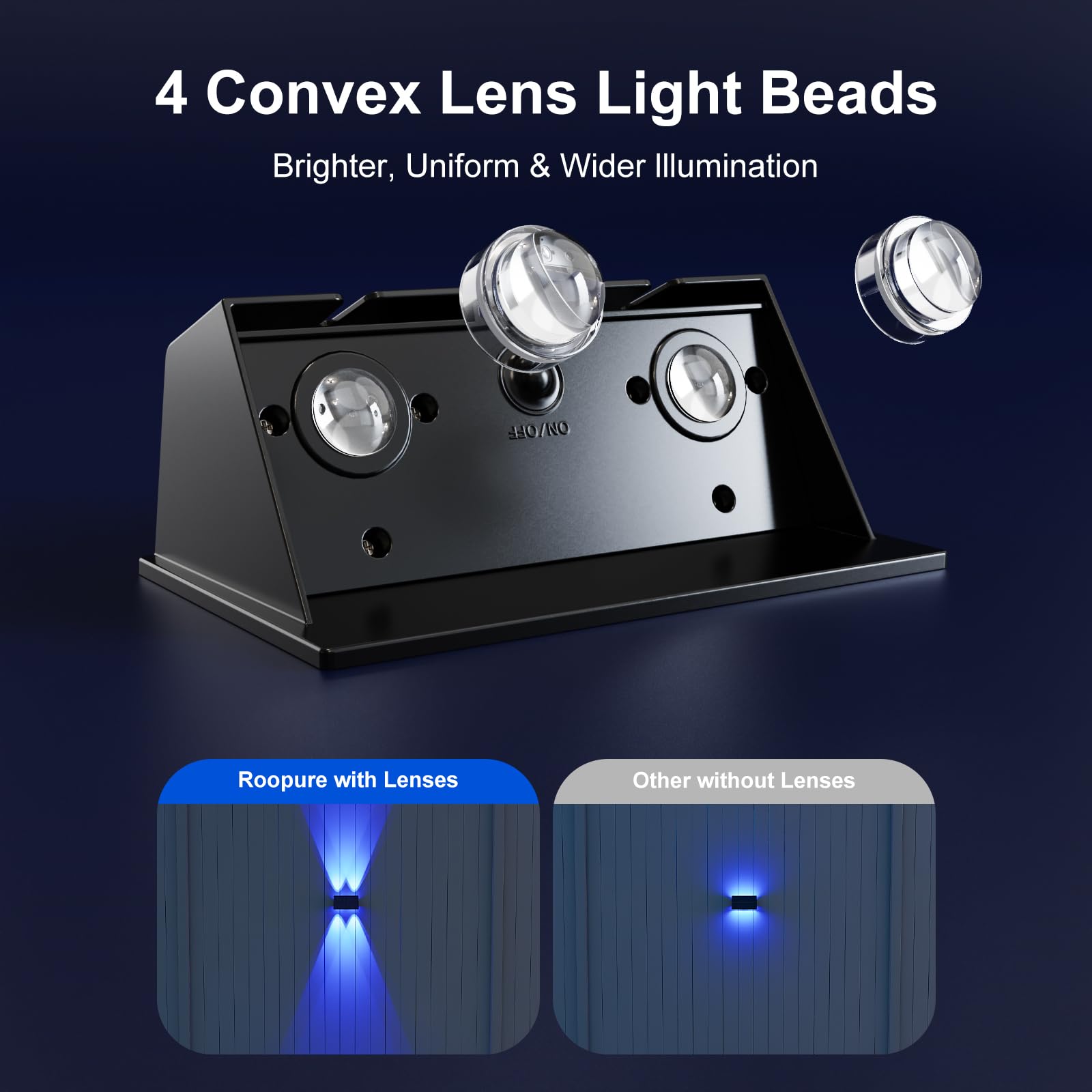 12 Pack Rgb Solar Up And Down Wall Lights Outdoor Decorative Fence Led Waterproof Lamps For Deck, Patio, Porch, House, Garden, P