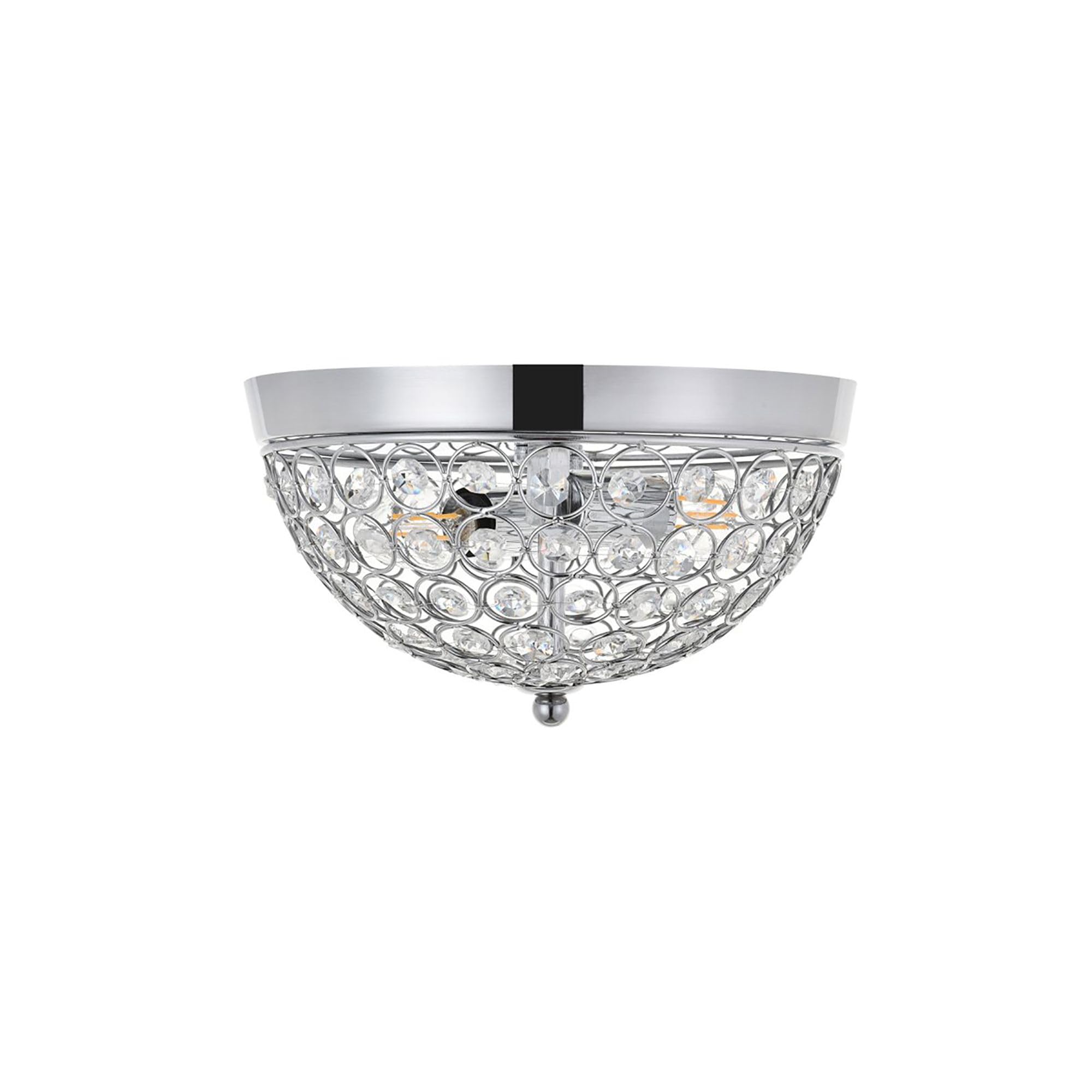Living District Indoor Modern Home Decor Bright Taye 2 Light Chrome Flush Mount