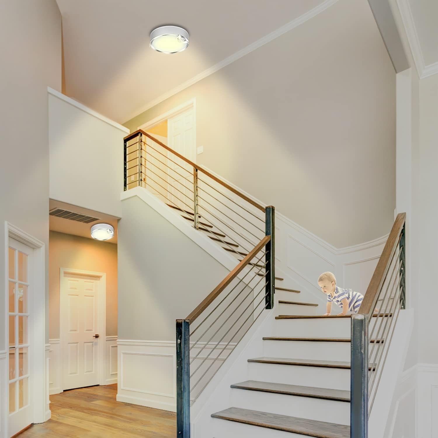 Toowell Motion Sensor Light Indoor Battery Operated,80 Led Wireless Ceiling Light Battery Powered Lights For Closet Shower Pantr