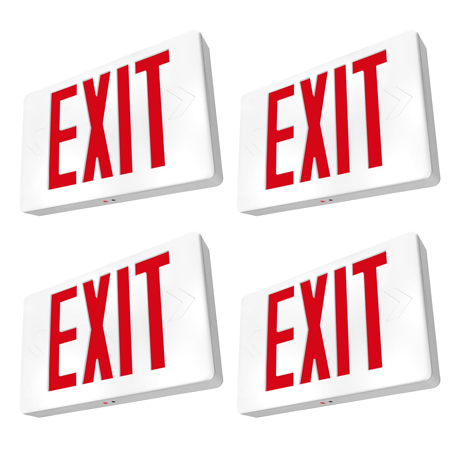 LFI Lights Thin Exit Sign, UL 924 Listed, Red LED, White, 120-277VAC, Hardwired with Battery Backup, Wall, Ceiling or Side Mount