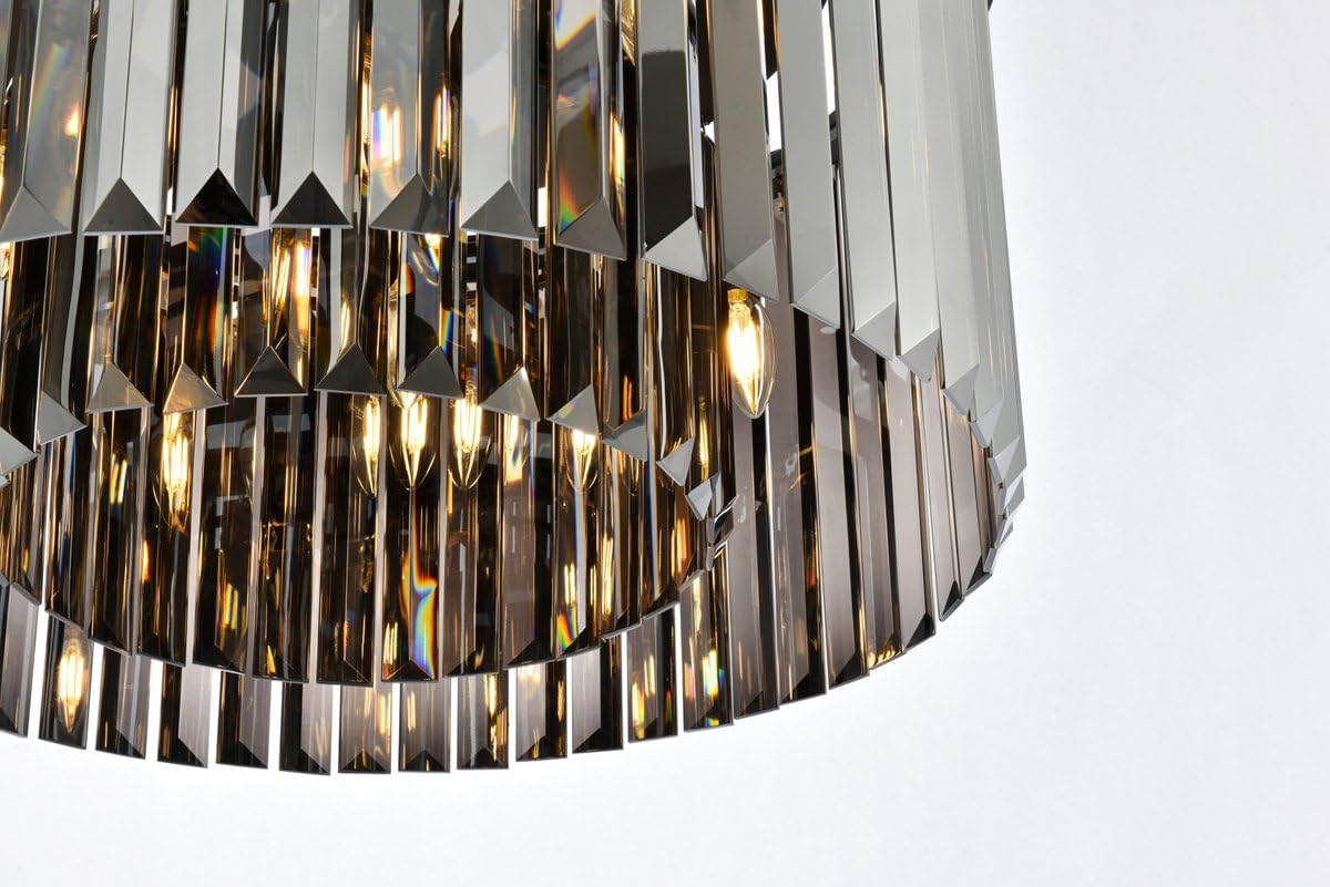 Urban Classic 8-Light Flush Mount, Matte Black, Alloy Steel, Grey & Silver Finish