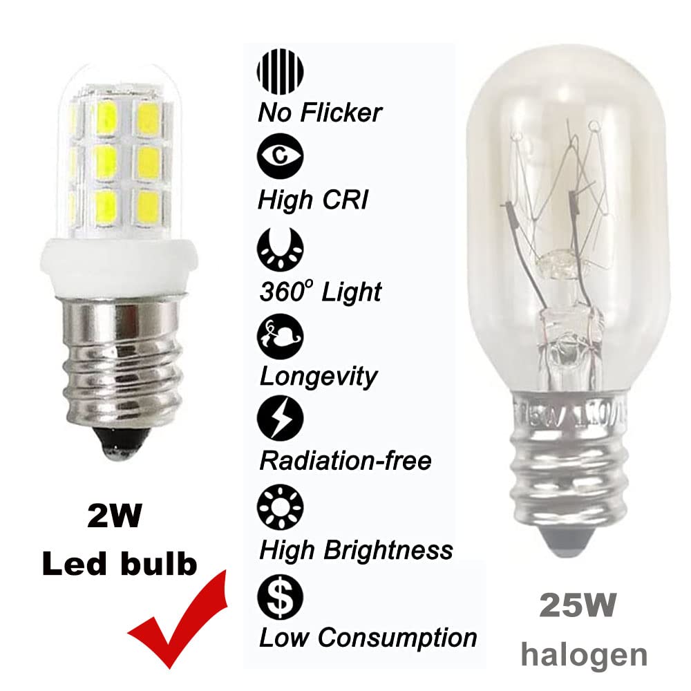 Xrzt Salt Lamp Bulbs C7 E12 Candelabra Led Light Bulbs 15Watt Halogen Replacement 6000K White Light For Chandelier, Night Light
