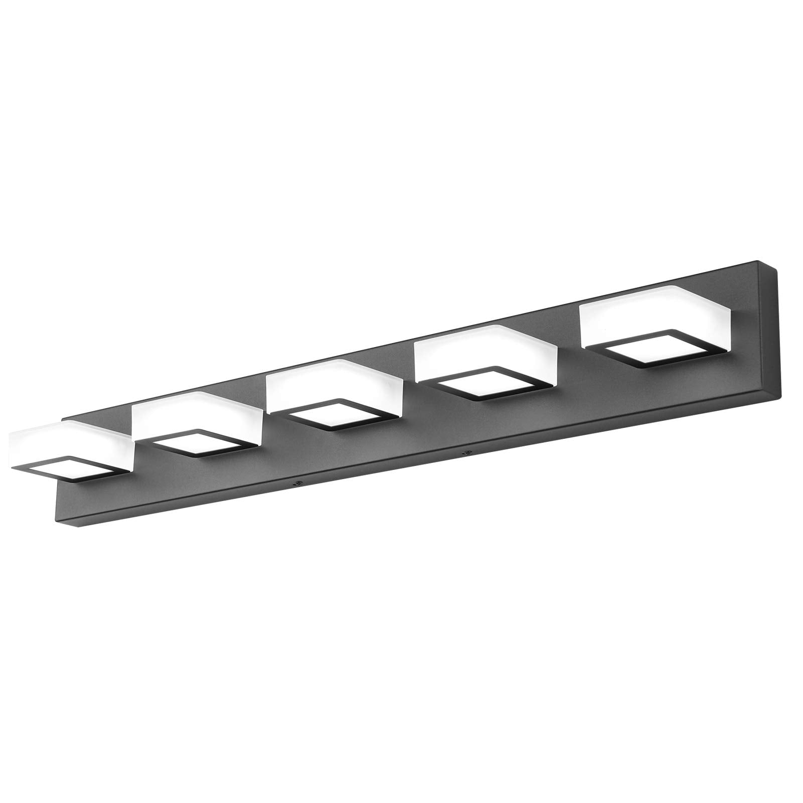 Ralbay Dimmable Vanity Light 5-Light Acrylic Stainless Steel Black Model D-8590-5T