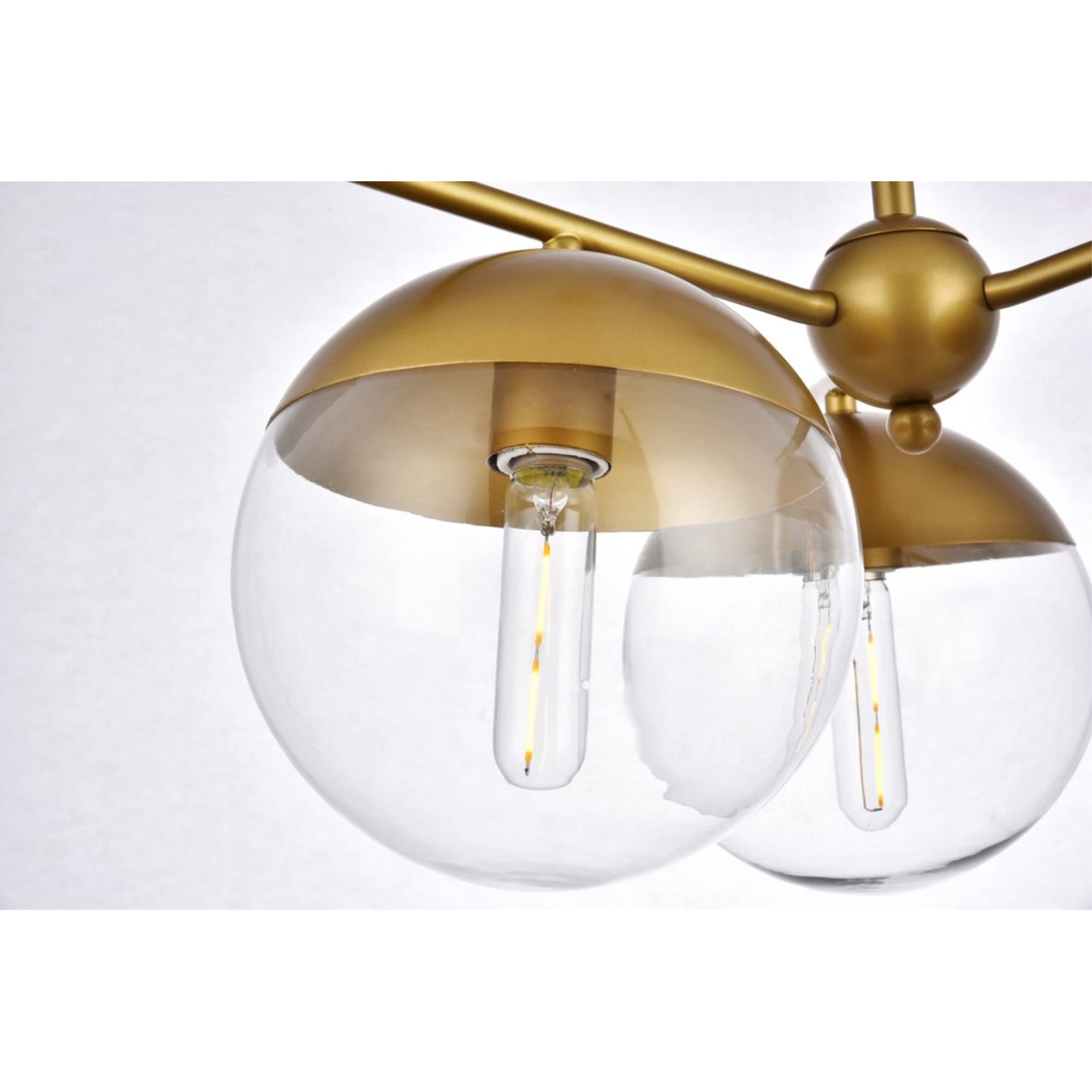 Living District Eclipse 3 Lights Brass Pendant With Clear Glass