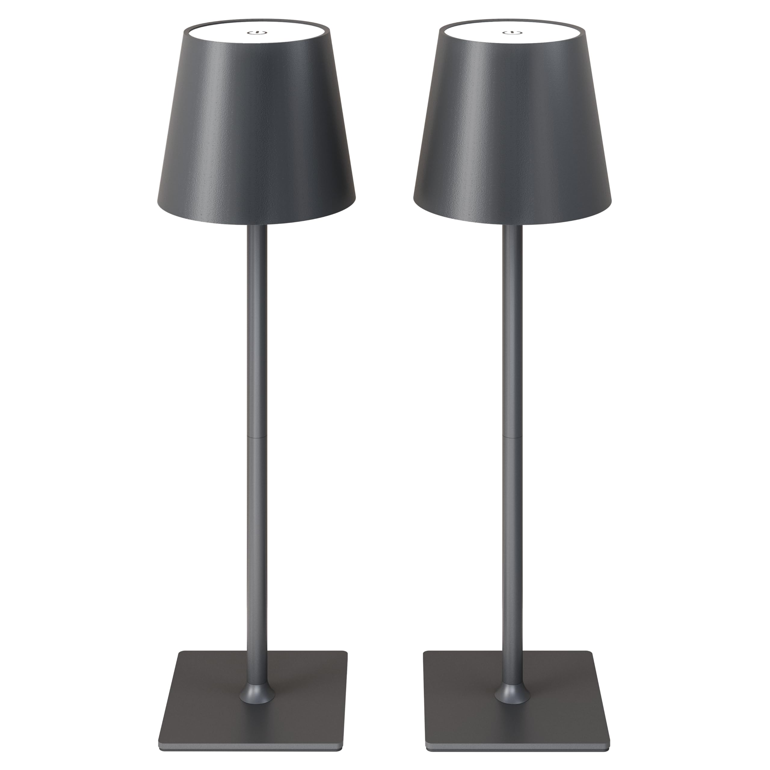 CHLORANTHUS Cordless Table Lamps, 3 Colors Stepless Dimming, 5000mAh, Grey 2 Pack, Model: table-lamp -15