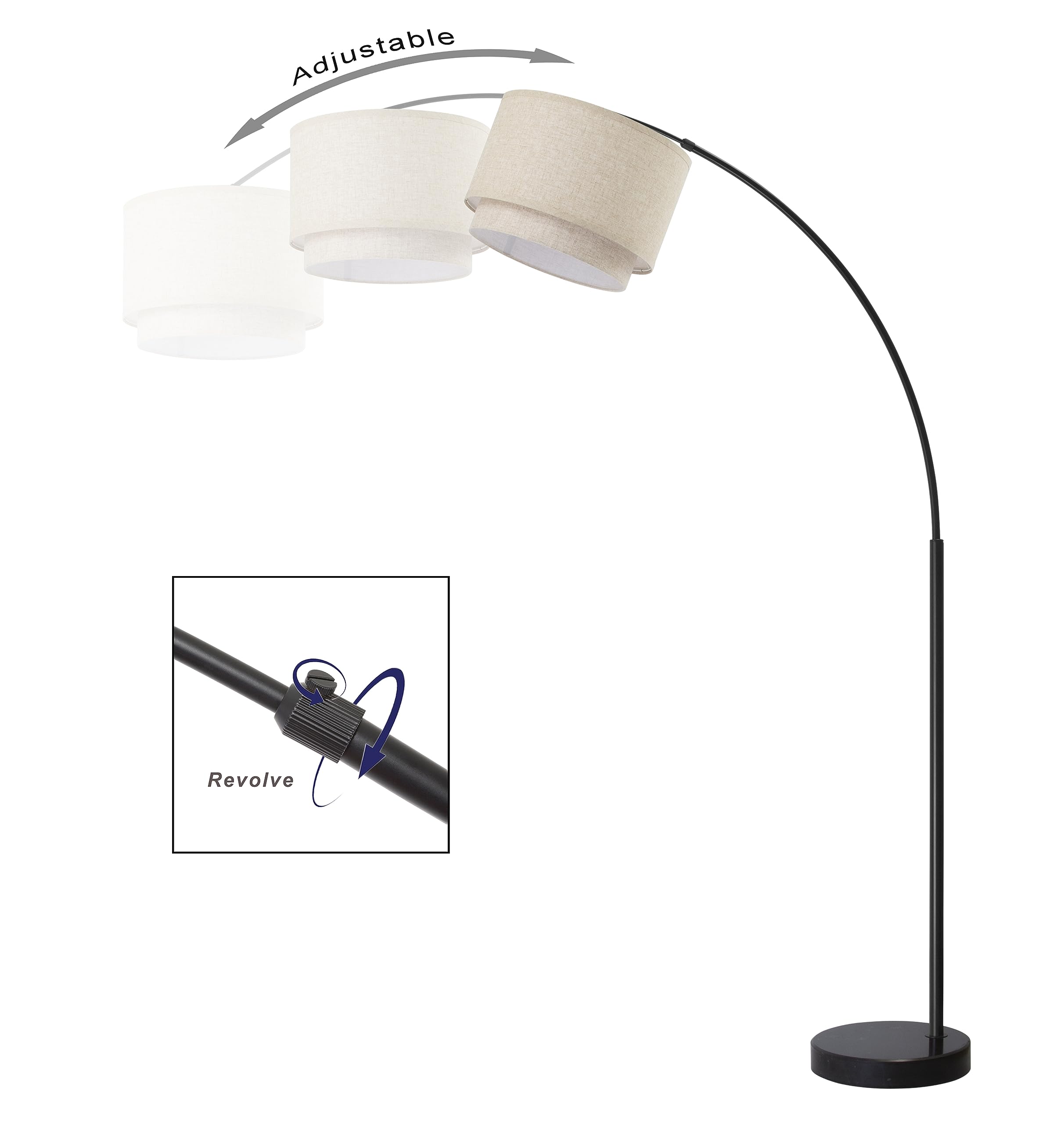 Major-Q Arc Floor Lamp Modern 81'' Tall Standing Lamps For Living Room - Stand Up Arching Lamp (6938Ds-Beige)