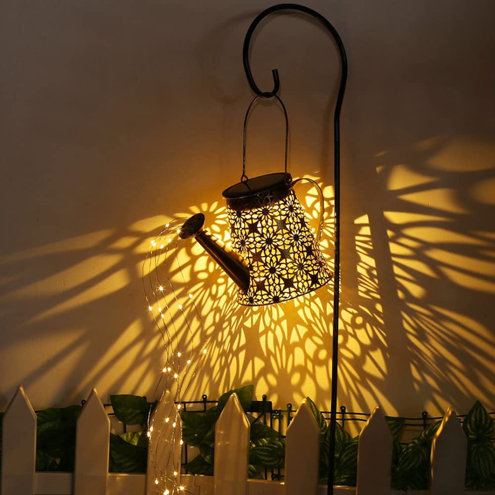 B-Best Solar Lights Outdoor Garden Decorations,Watering Can Landscape Light Large Hanging Lantern ,Outside Waterproof Patio Deco