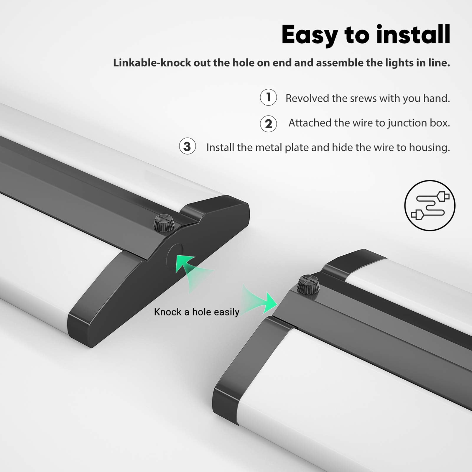 Faithsail 8Ft Led Shop Light, 110W Led Wraparound Ultra Slim Strip Lights, 12600 Lumens, 5000K Garage Lighting, 8 Foot Led Strip
