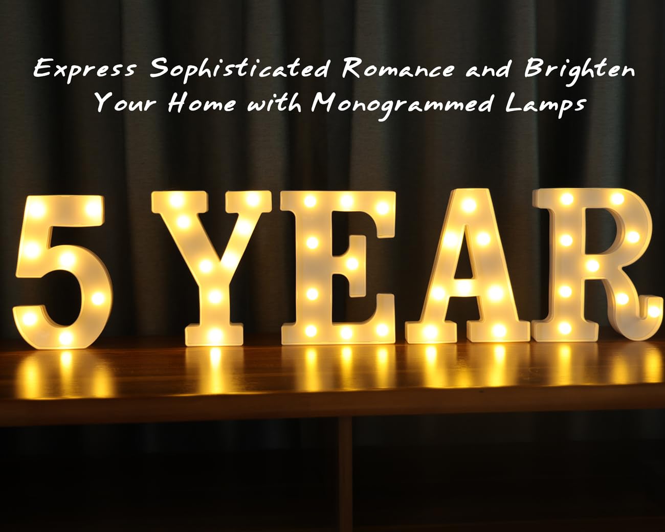 IFDGCTK Light Up Number 5, Battery Powered LED Marquee, Warm Light Plastic Decor for Parties and Home