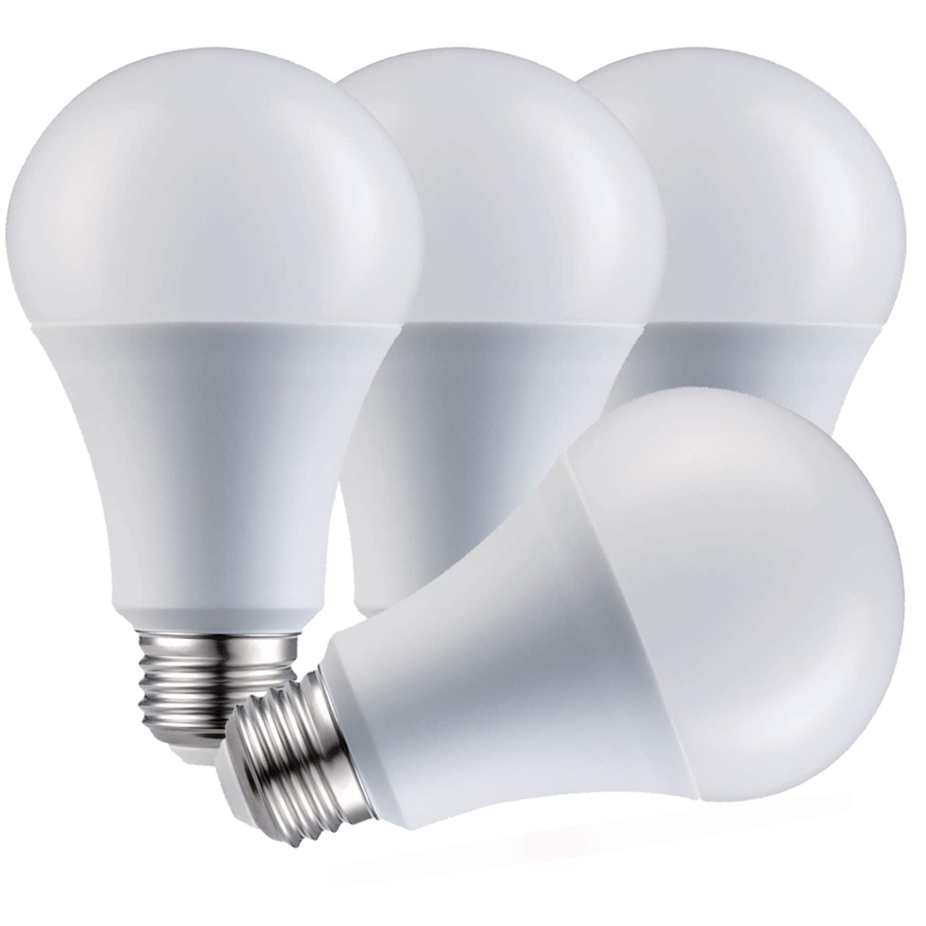 LABORATE LIGHTING A19 LED Light Bulbs, 60W, 800 Lumens, Dimmable, Soft White 3000K, 4-Pack, Energy Saving