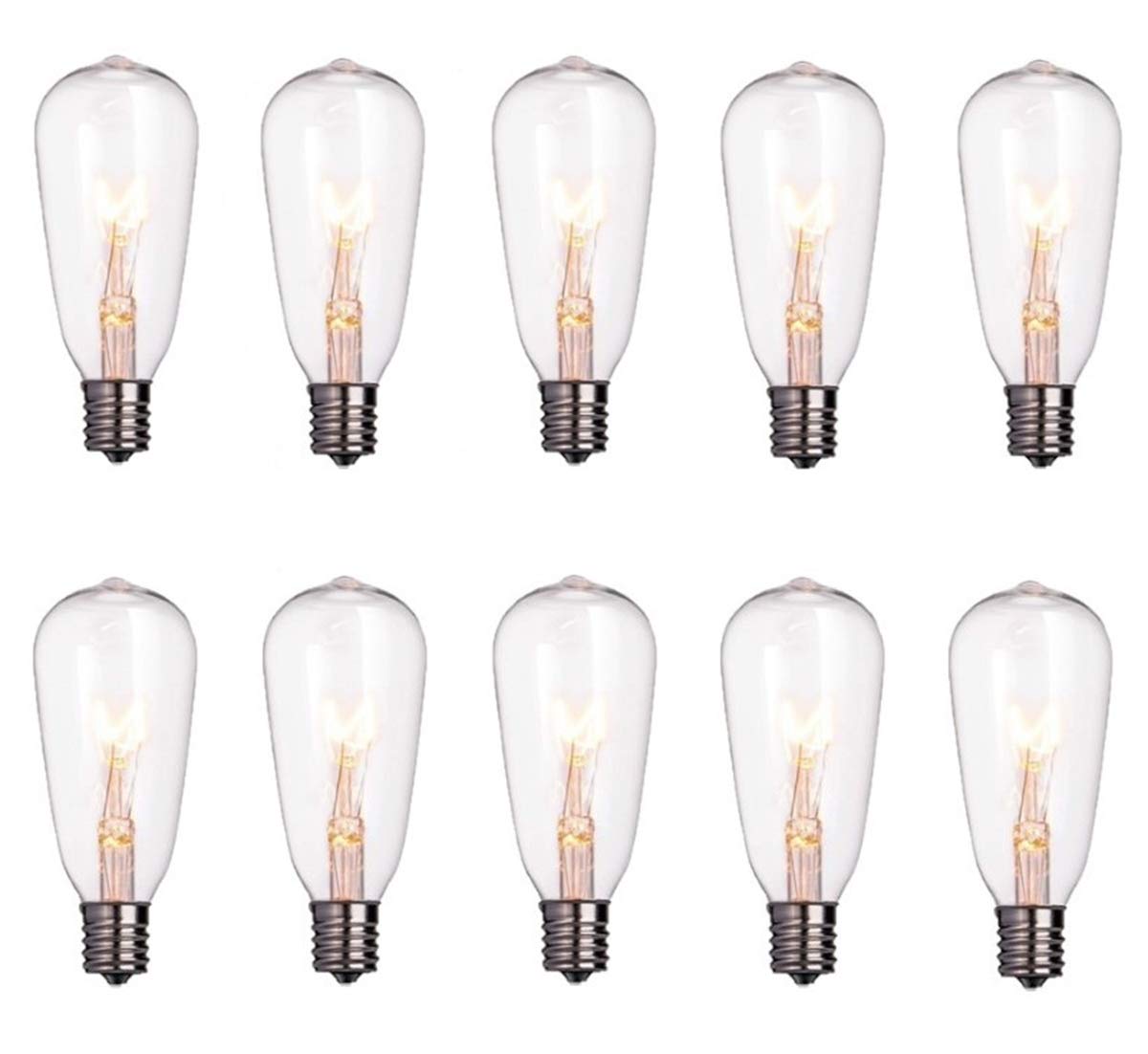 GOOTHY ST40 Edison Replacement Bulbs, 7W E17 Clear Light Bulbs, 10 Pack, Warm White