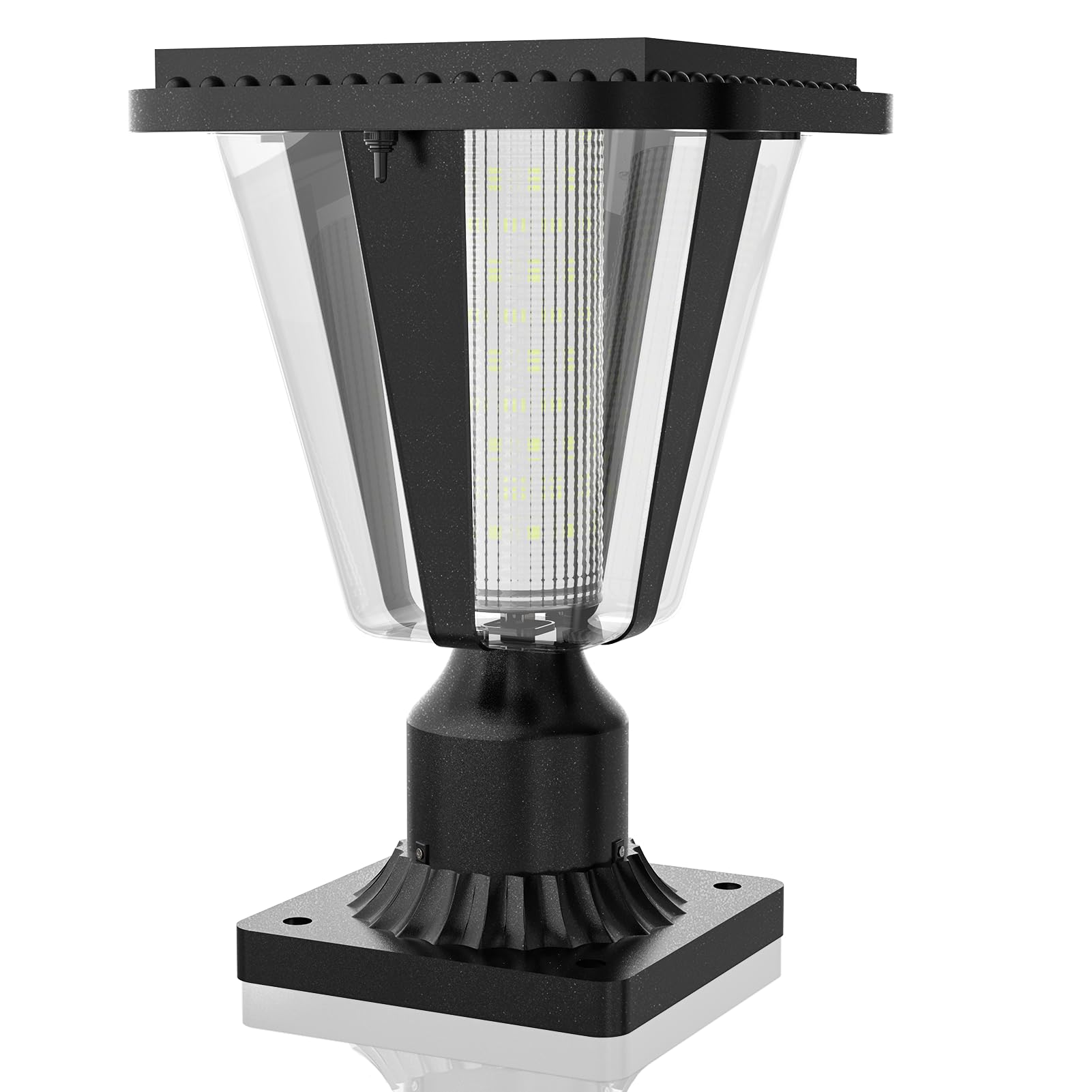 Lovus Solar Post Light, 6000K Cold White, IP65 Waterproof, Dusk to Dawn, 400LM, 1 Pack