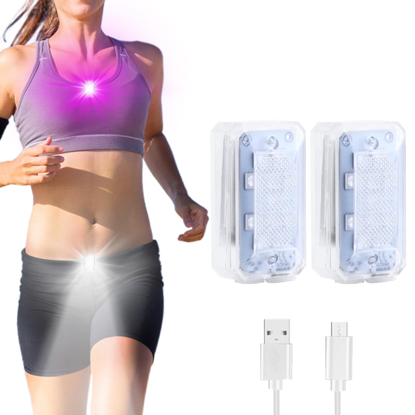 PIFOOG Running Lights for Runners Clip on Flashlight LED Rechargeable Night Dog Walking Safety Light Hands Free Running Gear Lam