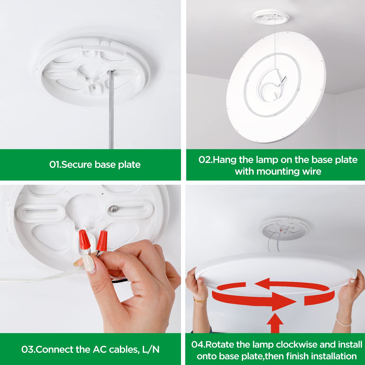 Taloya 18 Inch Flush Mount Light Fixture Led,Compatible With Alexa Google Assistant Smart Life App,Sleek Round Ceiling Fixture,3