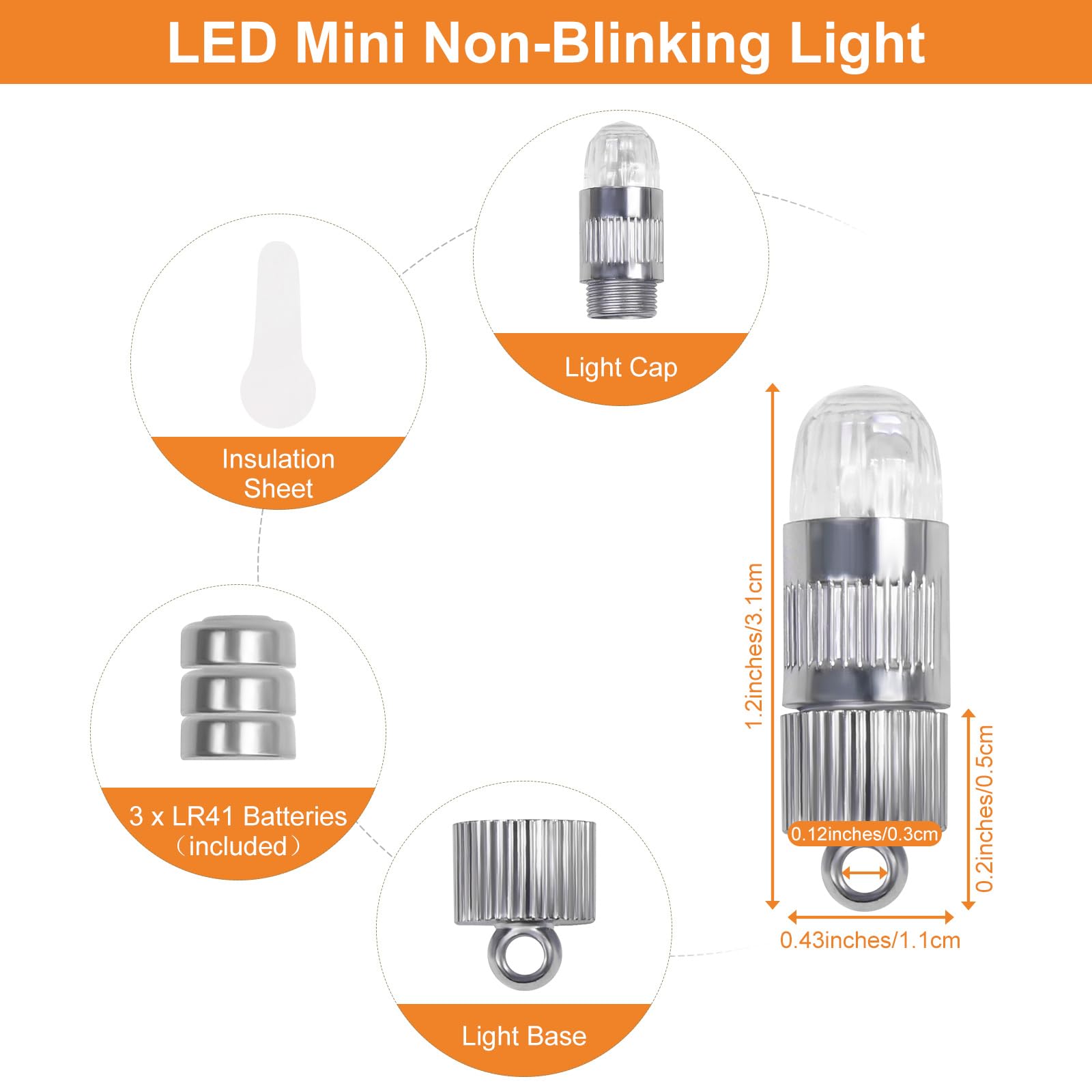 Sumdirect Pack Of 12 Led Mini Non-Blinking Lights For Paper Lanterns Balloons Floral Wedding Halloween Christmas Party Decoration Centerpieces (12, Orange Yellow)